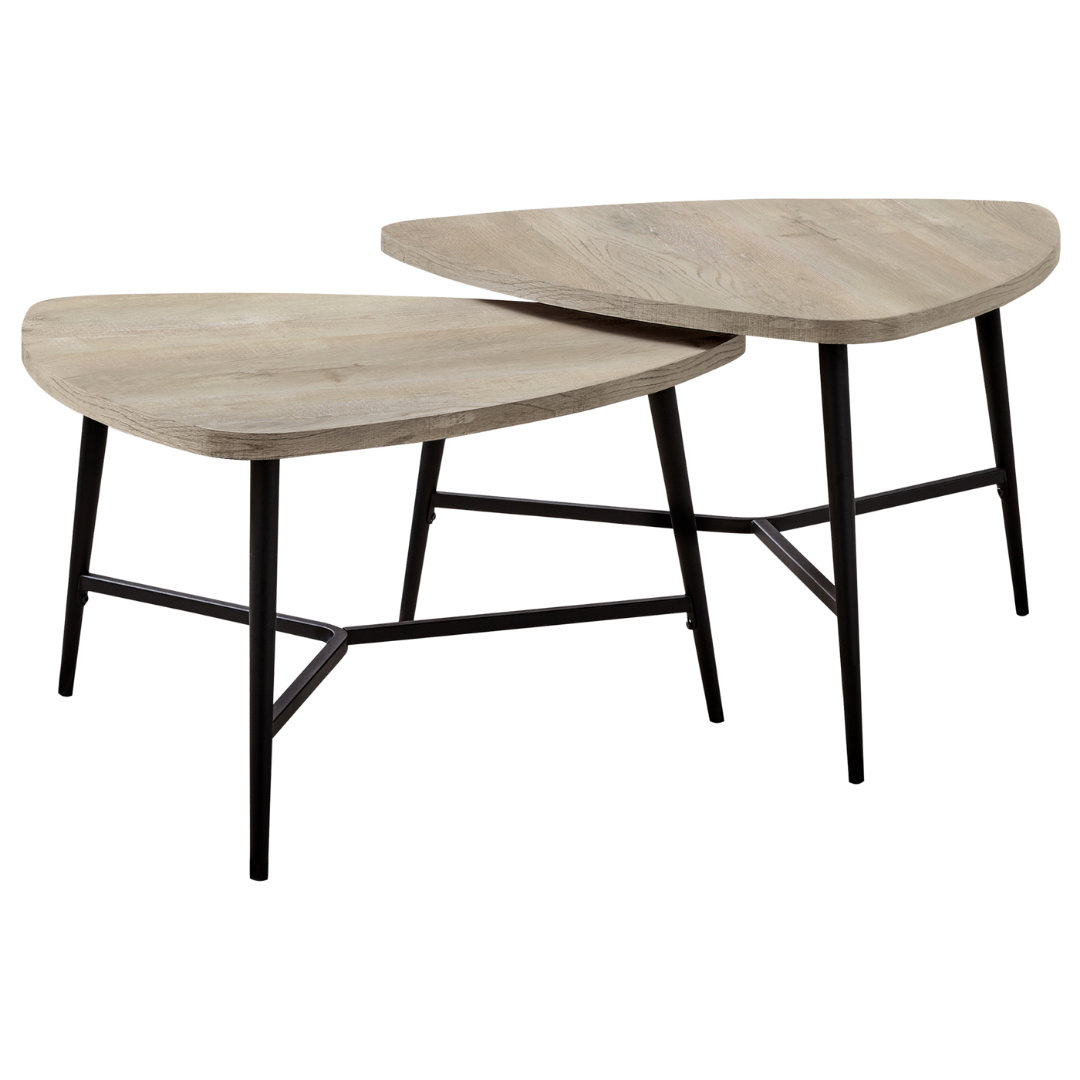 Lola – 2-Piece Coffee Table Set – Taupe Wood-Look