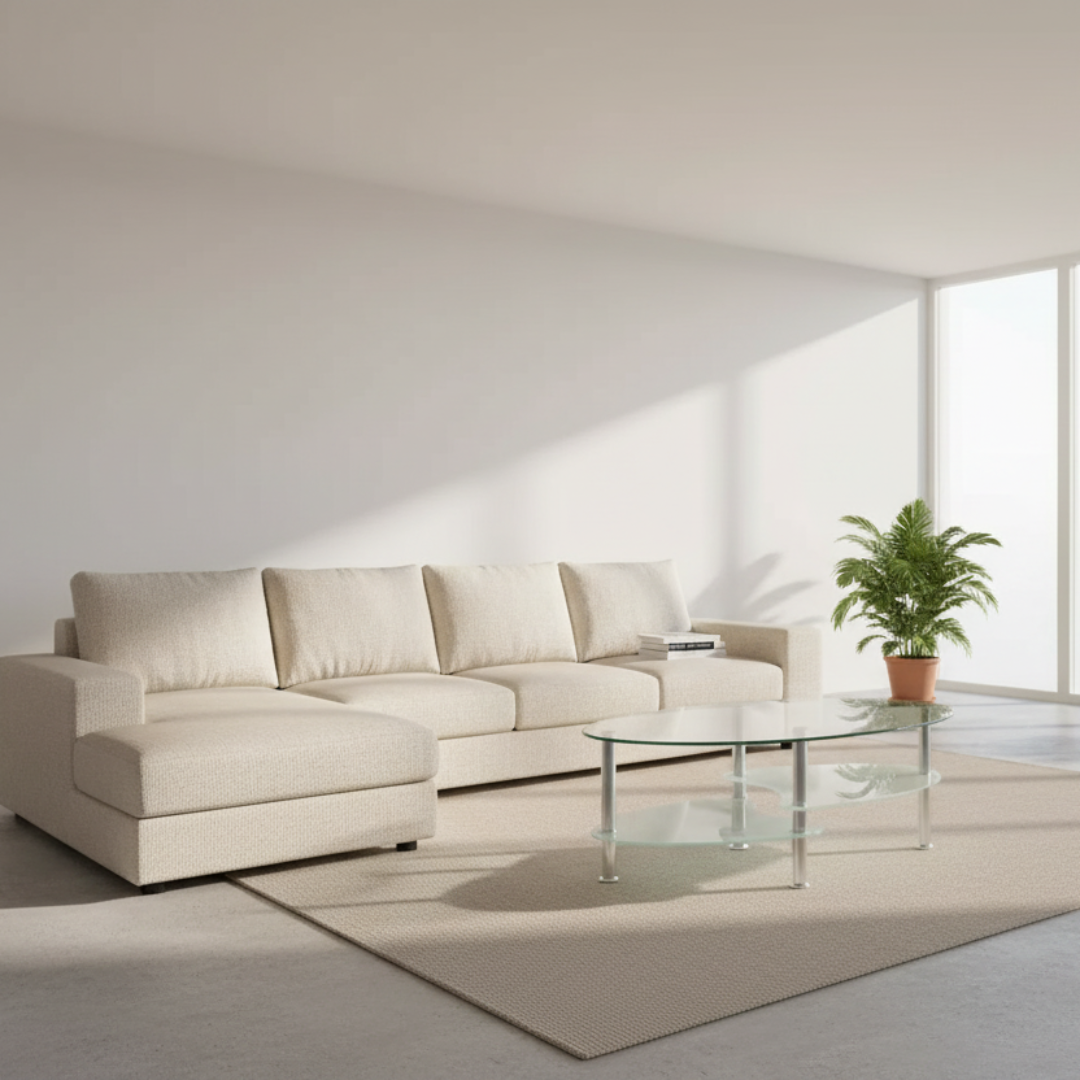 Tivra – Coffee Table – Clear Glass & Chrome