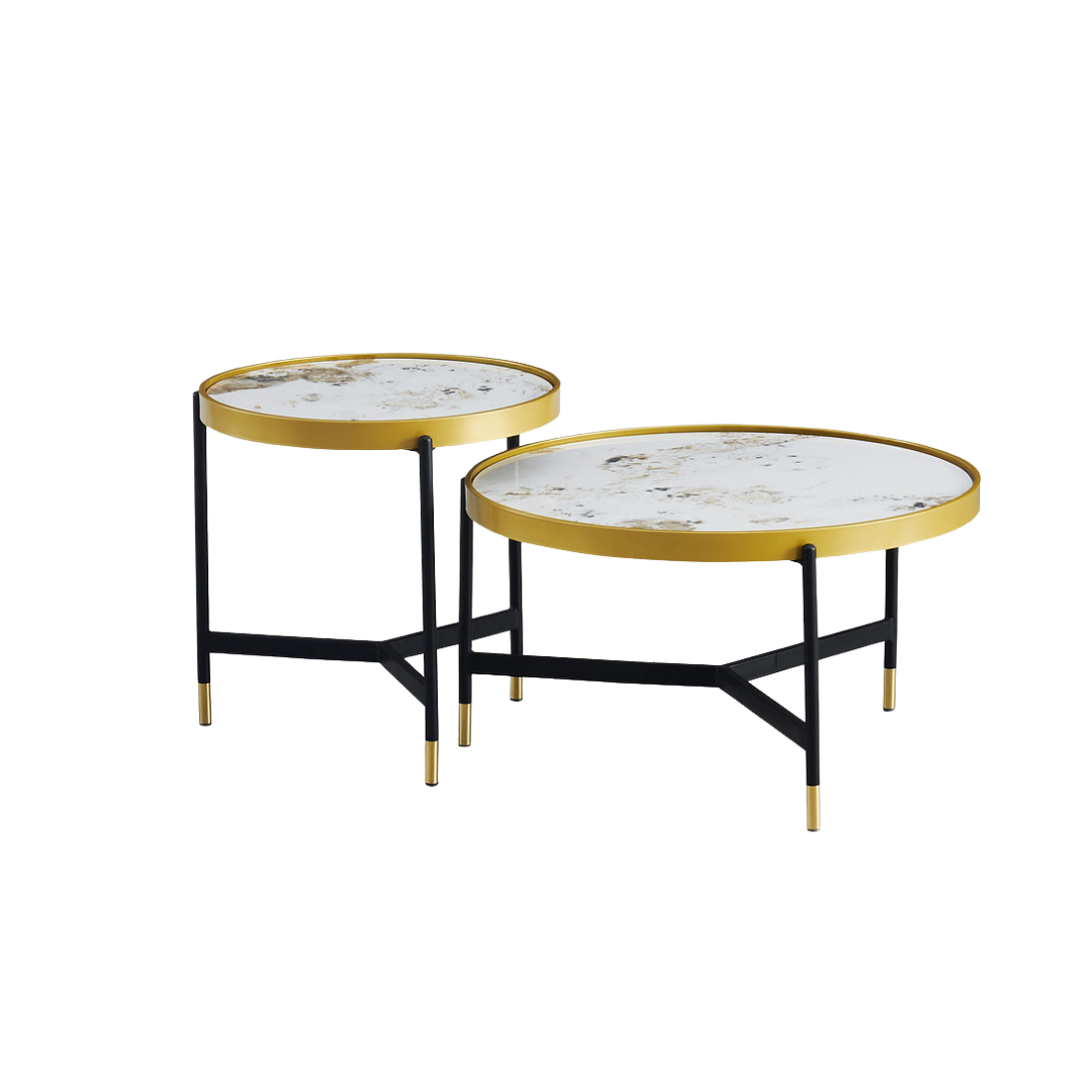 Kelva – 2-Piece Coffee Table Set – Pandora Marble