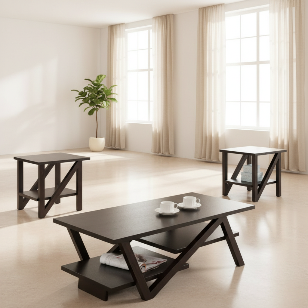Verin – 3-Piece Coffee Table Set in Espresso Finish