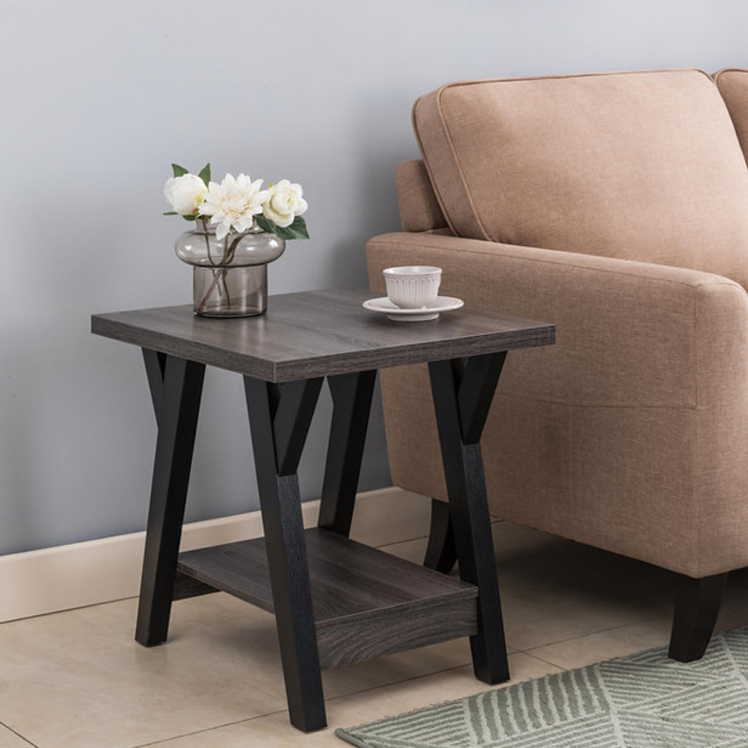 Merla – Ensemble de 3 tables basses – Pieds en bois et noirs