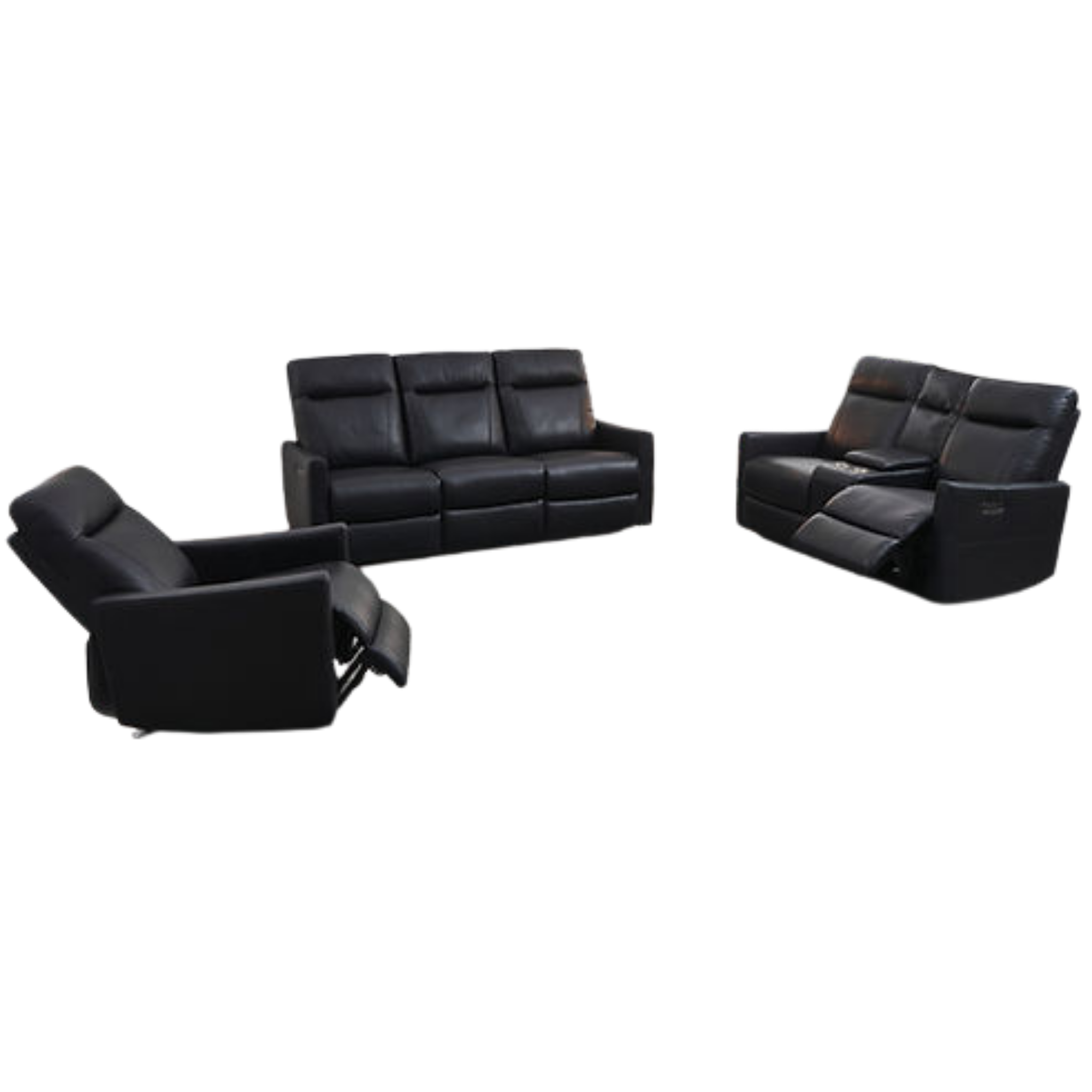 Ensemble de fauteuil inclinable électrique double noir IF-8005