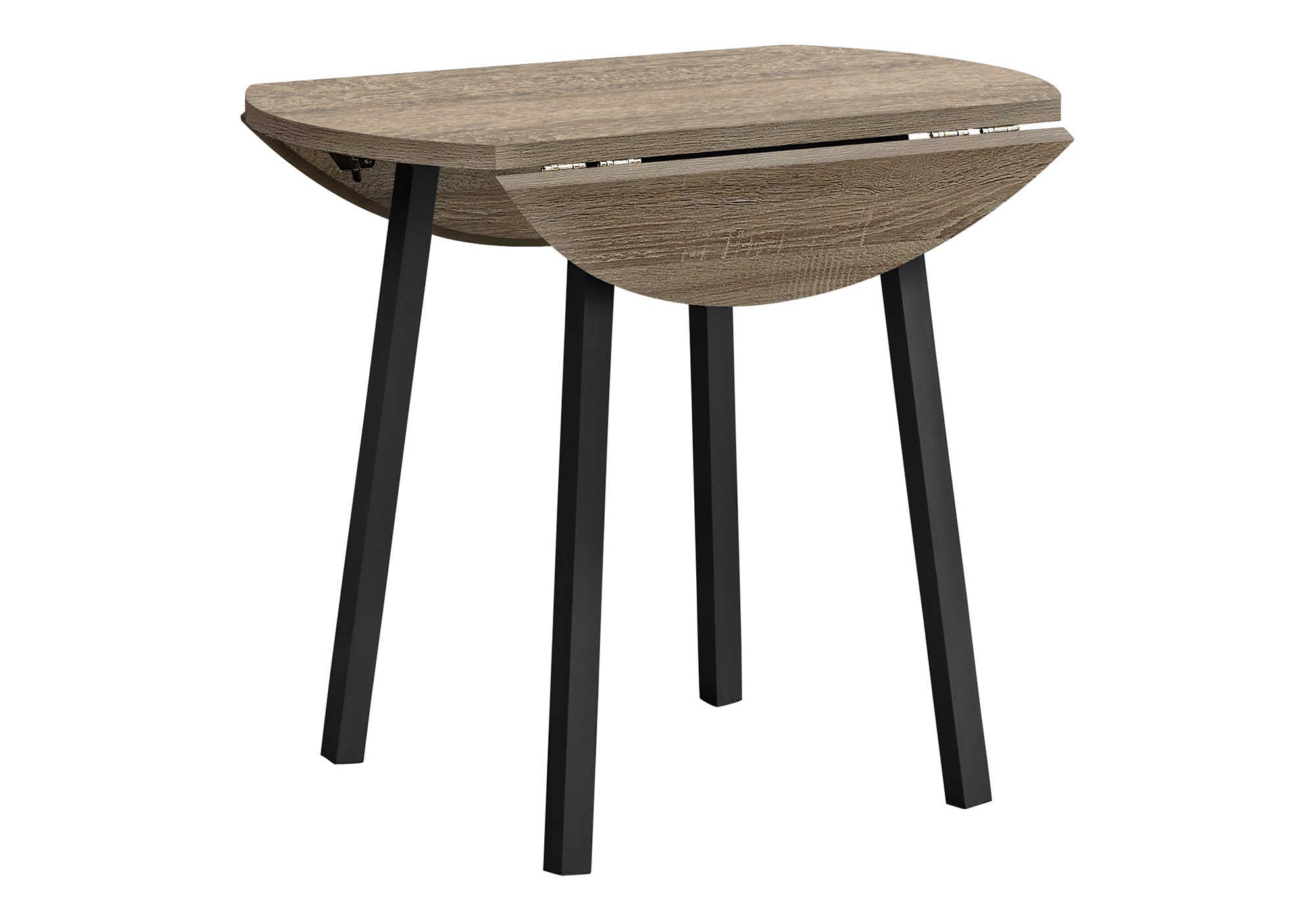 DINING SET - 3PCS SET / DARK TAUPE TOP / BLACK METAL # I 1003