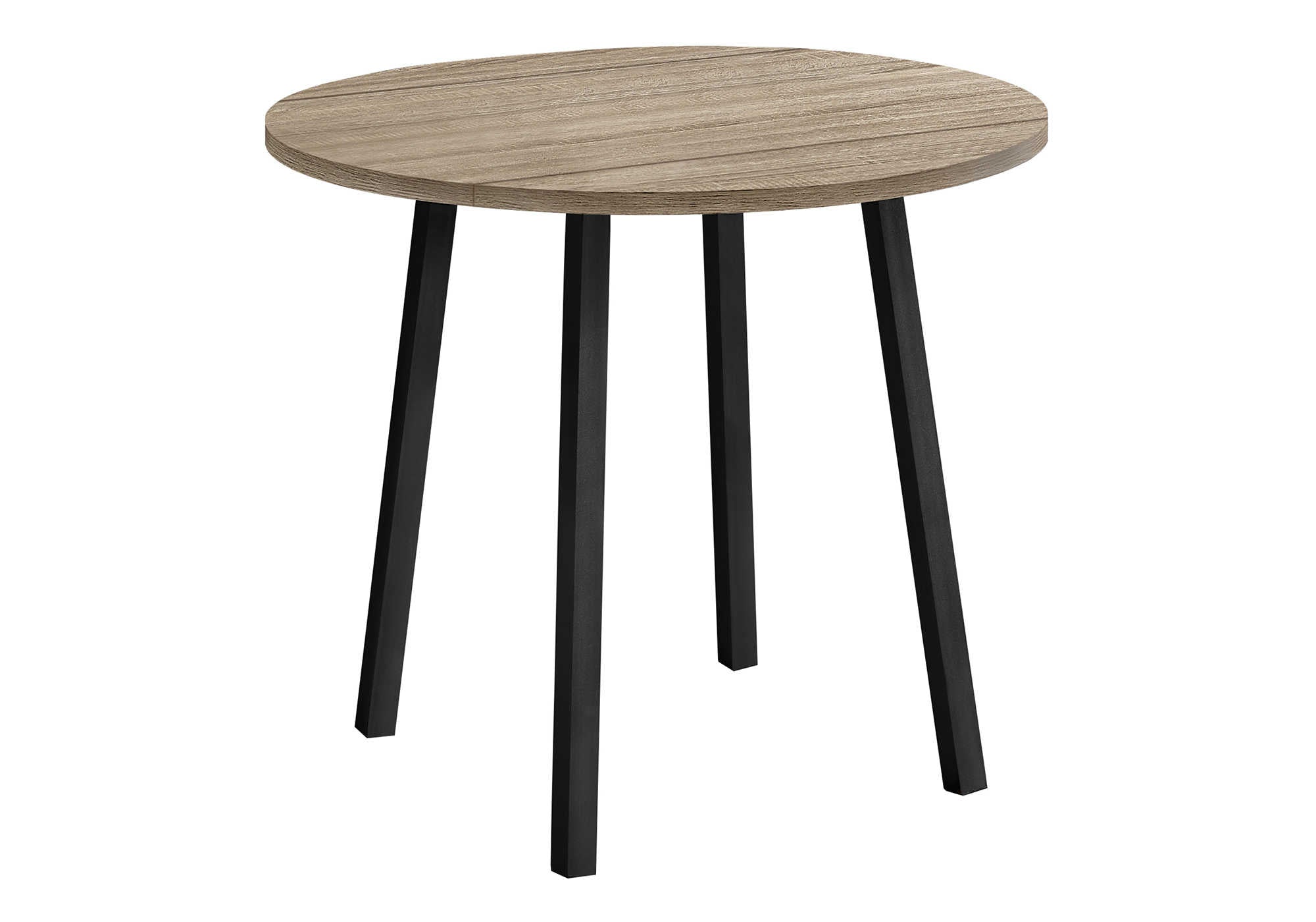 DINING SET - 3PCS SET / DARK TAUPE TOP / BLACK METAL # I 1003