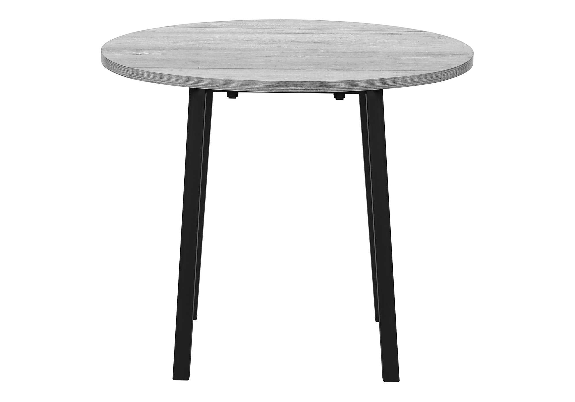 DINING SET - 3PCS SET / GREY TOP / BLACK METAL # I 1007