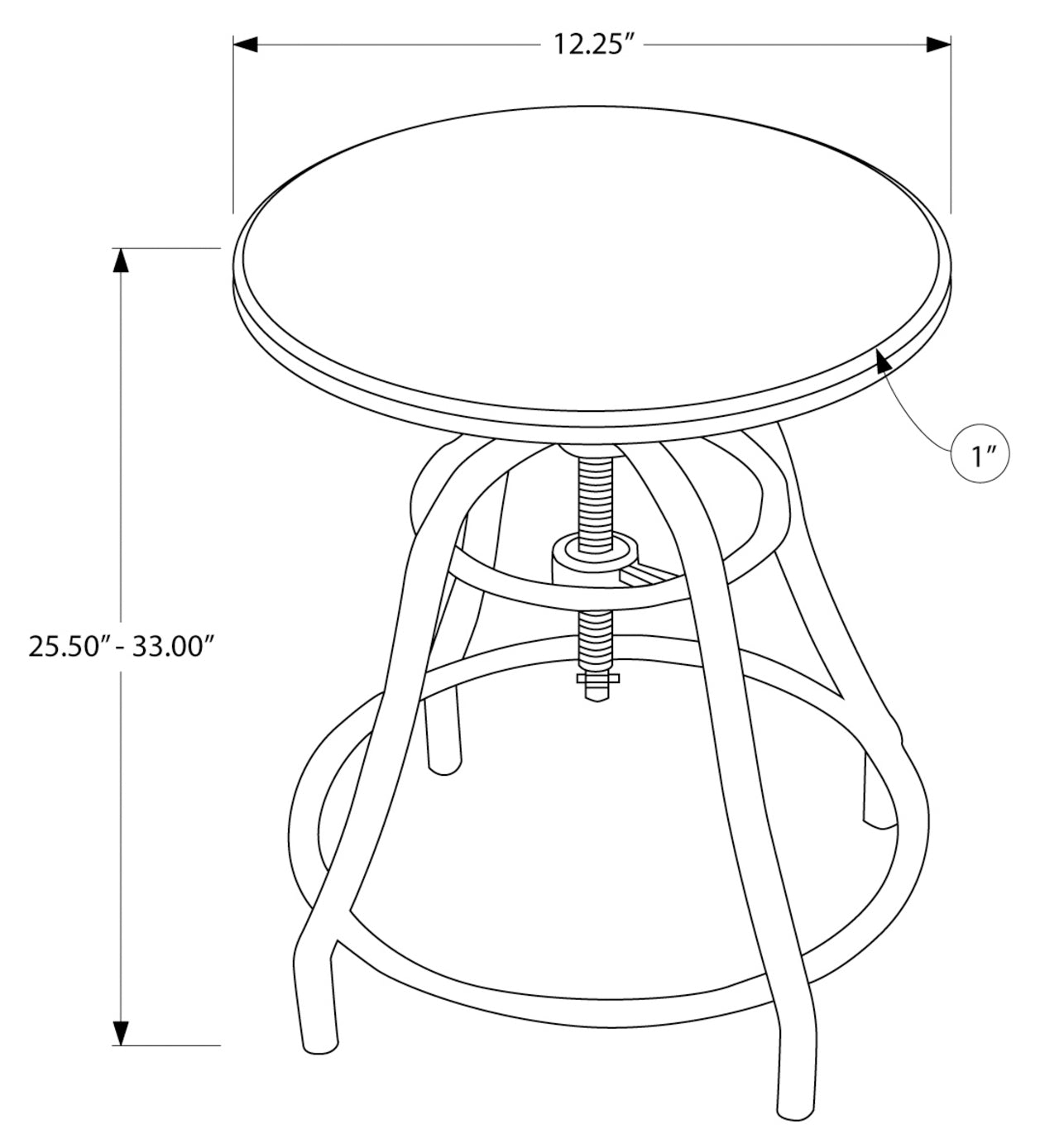 DINING SET - 3PCS SET / DISTRESSED BROWN / BRONZE METAL # I 1085