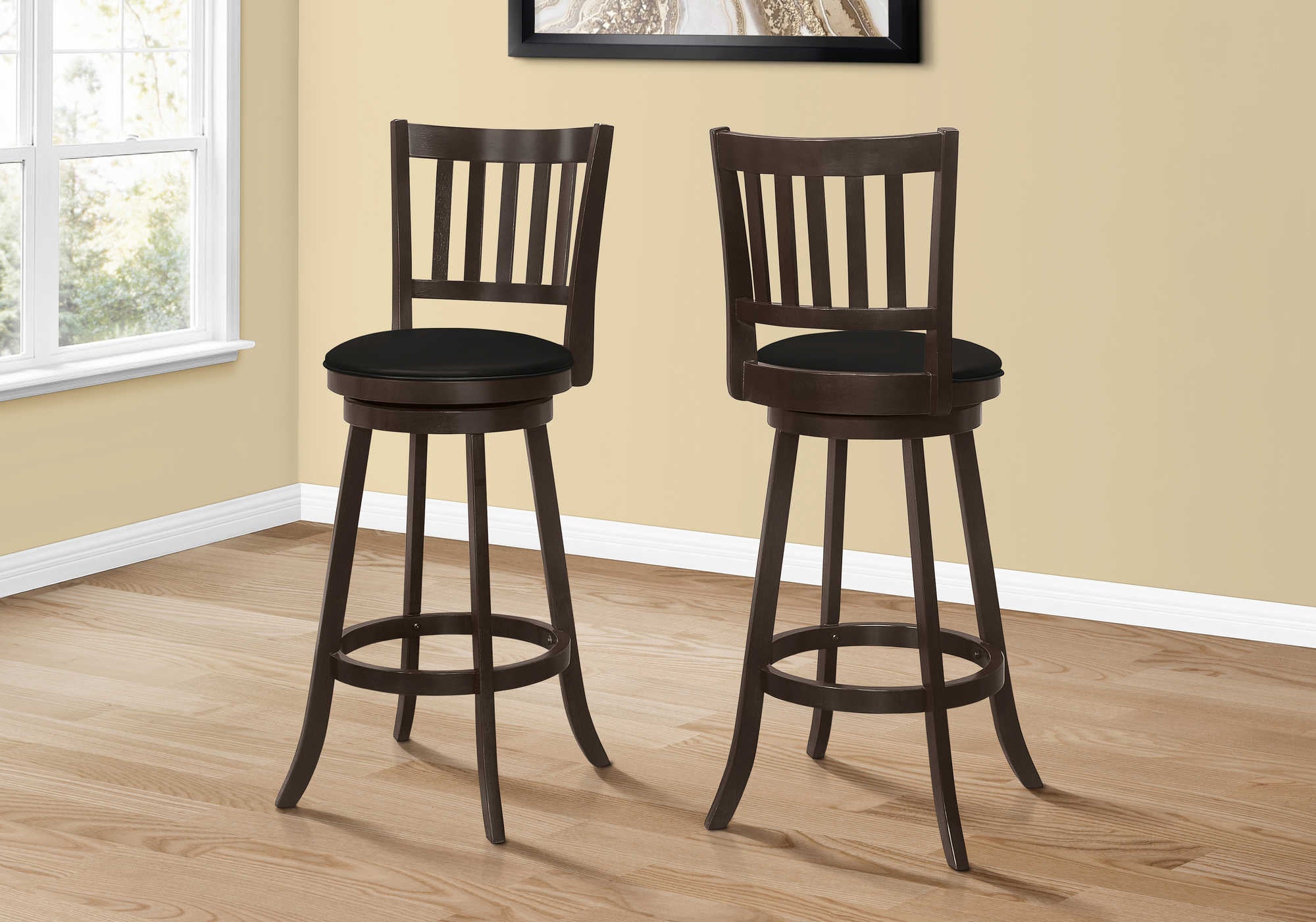 BARSTOOL - 2PCS / 44"H / ESPRESSO / SWIVEL BAR HEIGHT # I 1236
