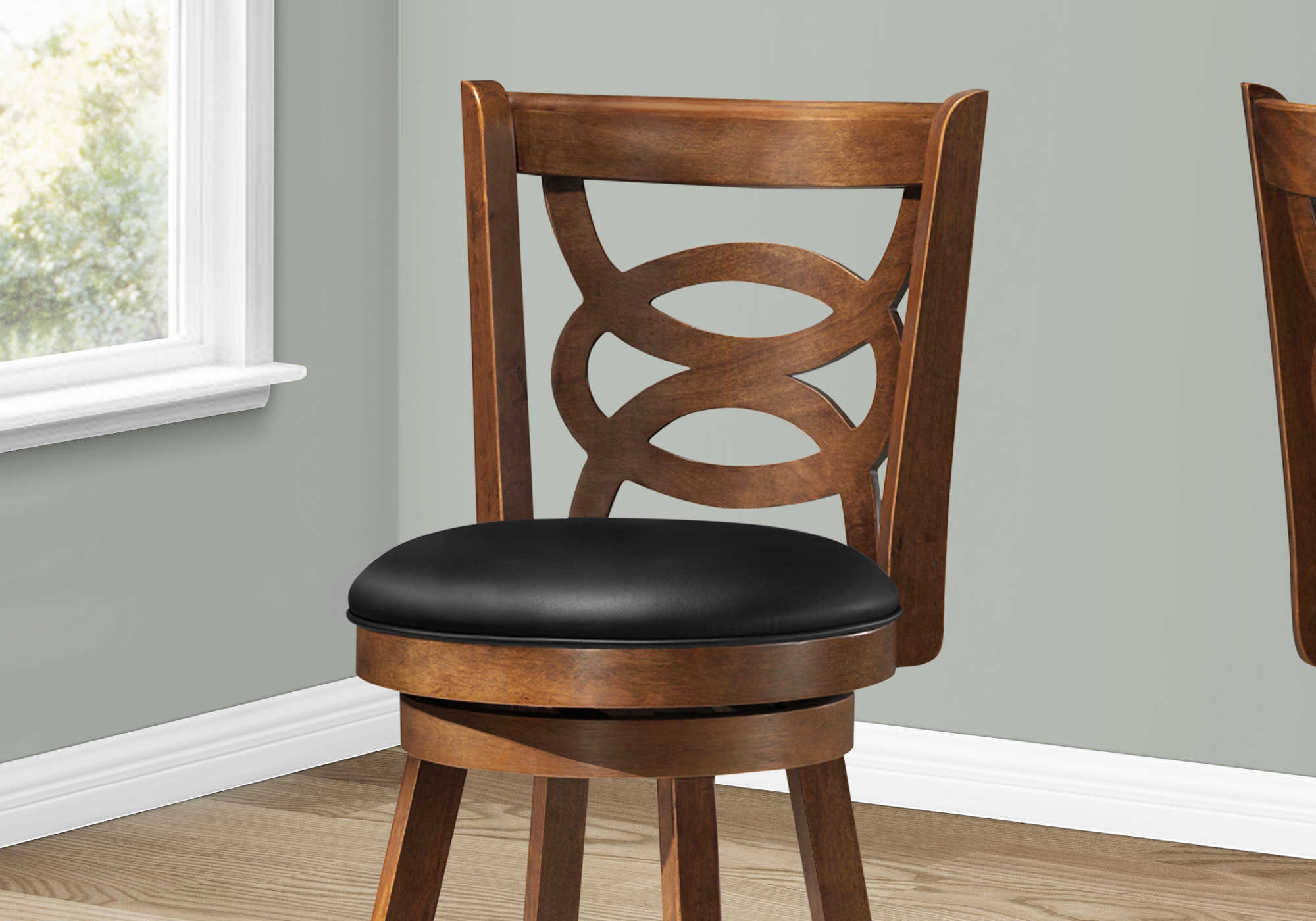 TABOURET DE BAR - 2PCS / 38"H / PIVOTANT / HAUTEUR DE COMPTOIR EN CHÊNE # I 1252