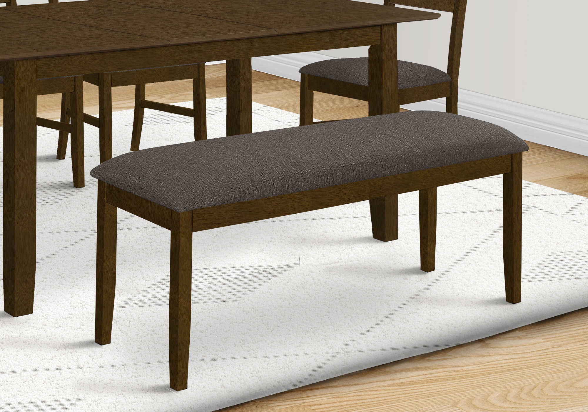 BENCH - 44"L / BROWN WALNUT / BROWN FABRIC # I 1397