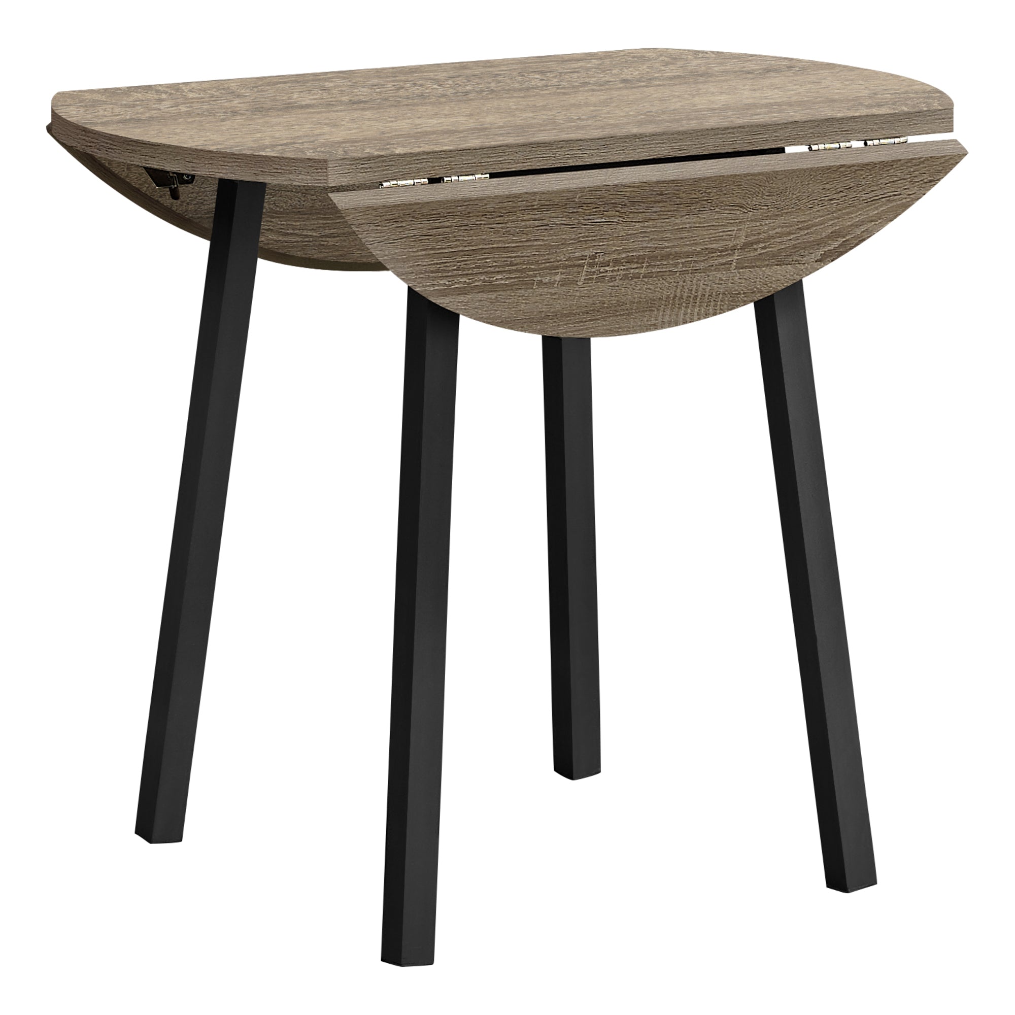 DINING SET - 3PCS SET / DARK TAUPE TOP / BLACK METAL # I 1003