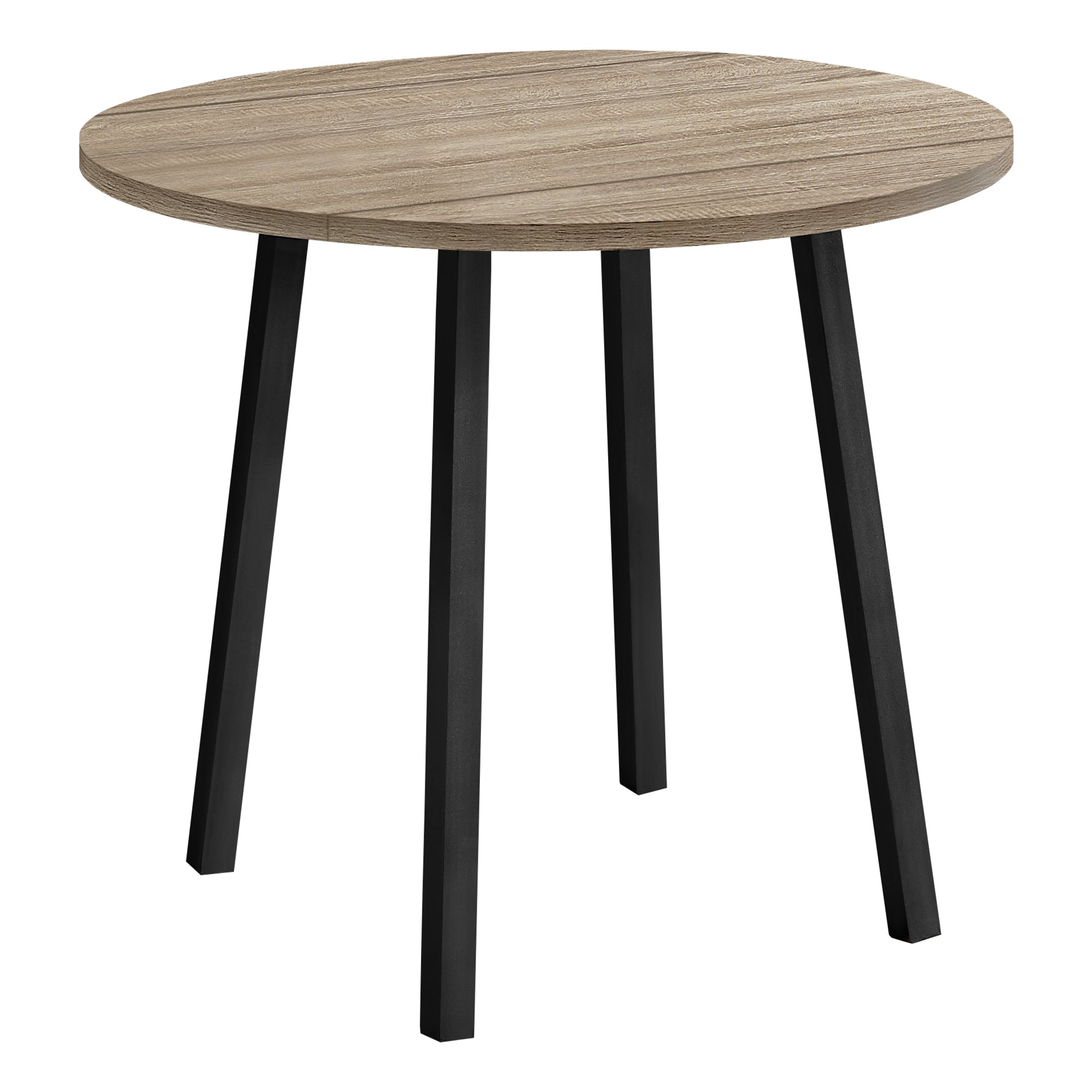 DINING SET - 3PCS SET / DARK TAUPE TOP / BLACK METAL # I 1003