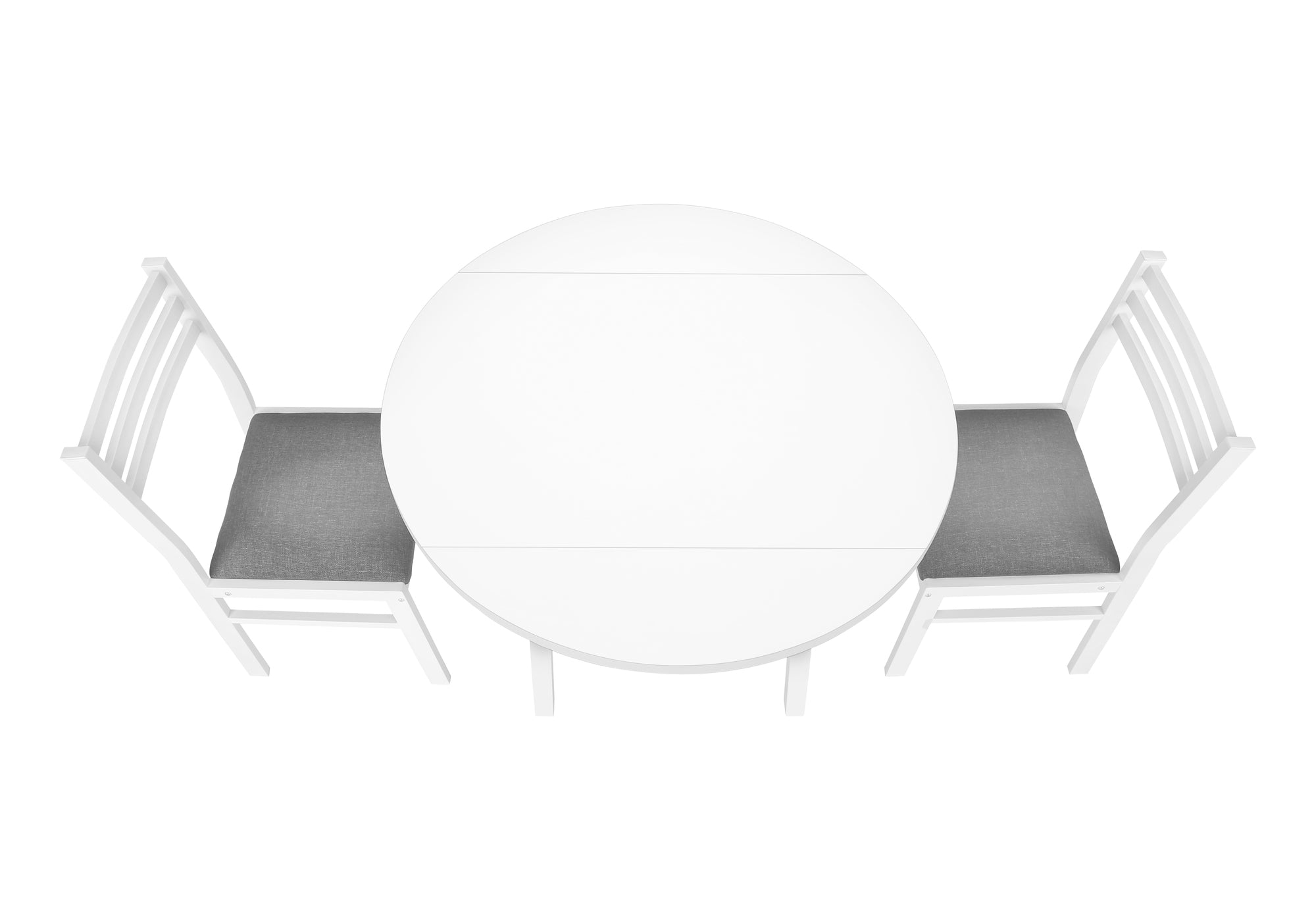 DINING SET - 3PCS SET / WHITE TOP / WHITE METAL # I 1011