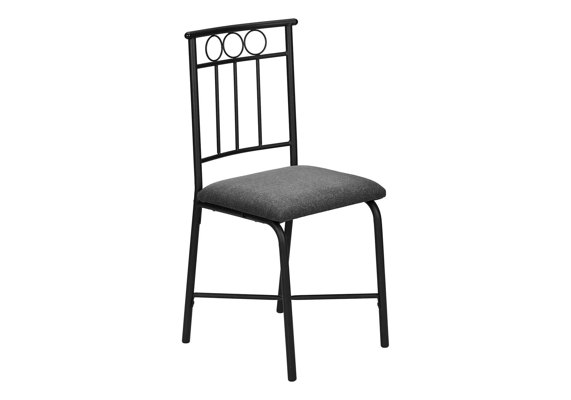 DINING SET - 5PCS SET / WHITE MARBLE TOP / BLACK METAL # I 1014