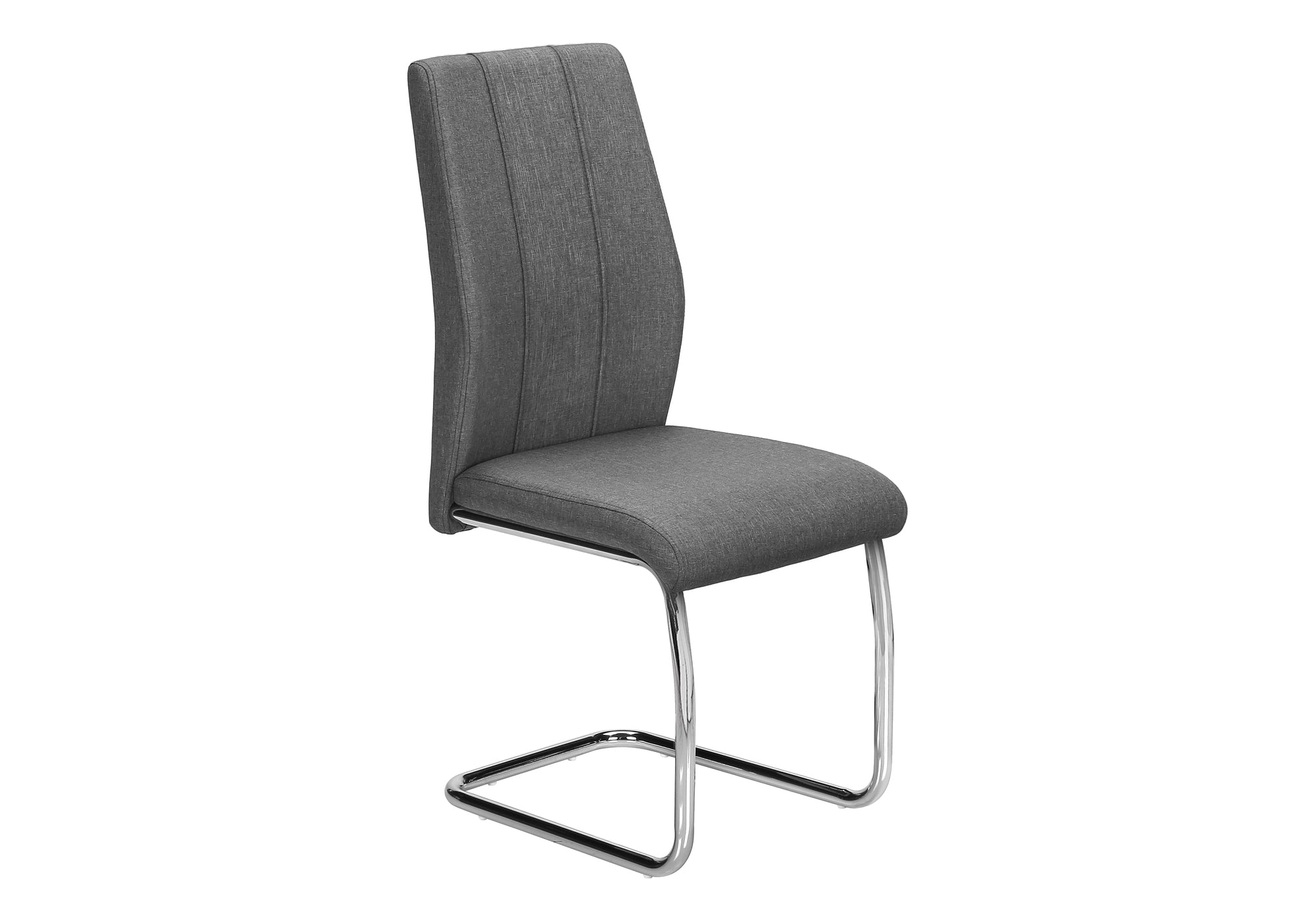 DINING CHAIR - 2PCS / 39"H / GREY FABRIC / CHROME # I 1061