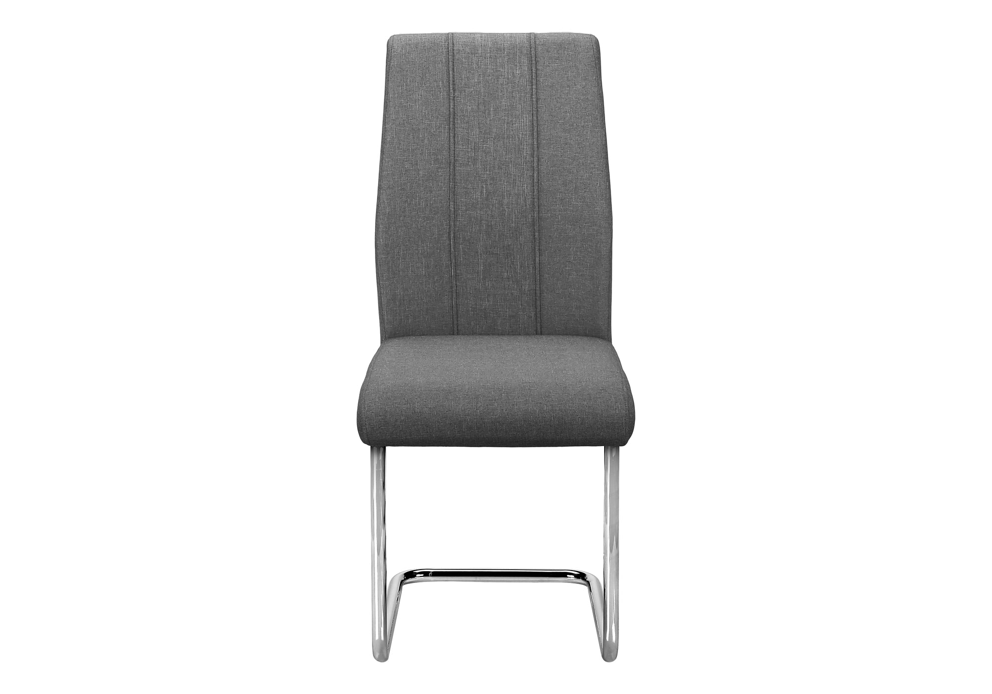 DINING CHAIR - 2PCS / 39"H / GREY FABRIC / CHROME # I 1061