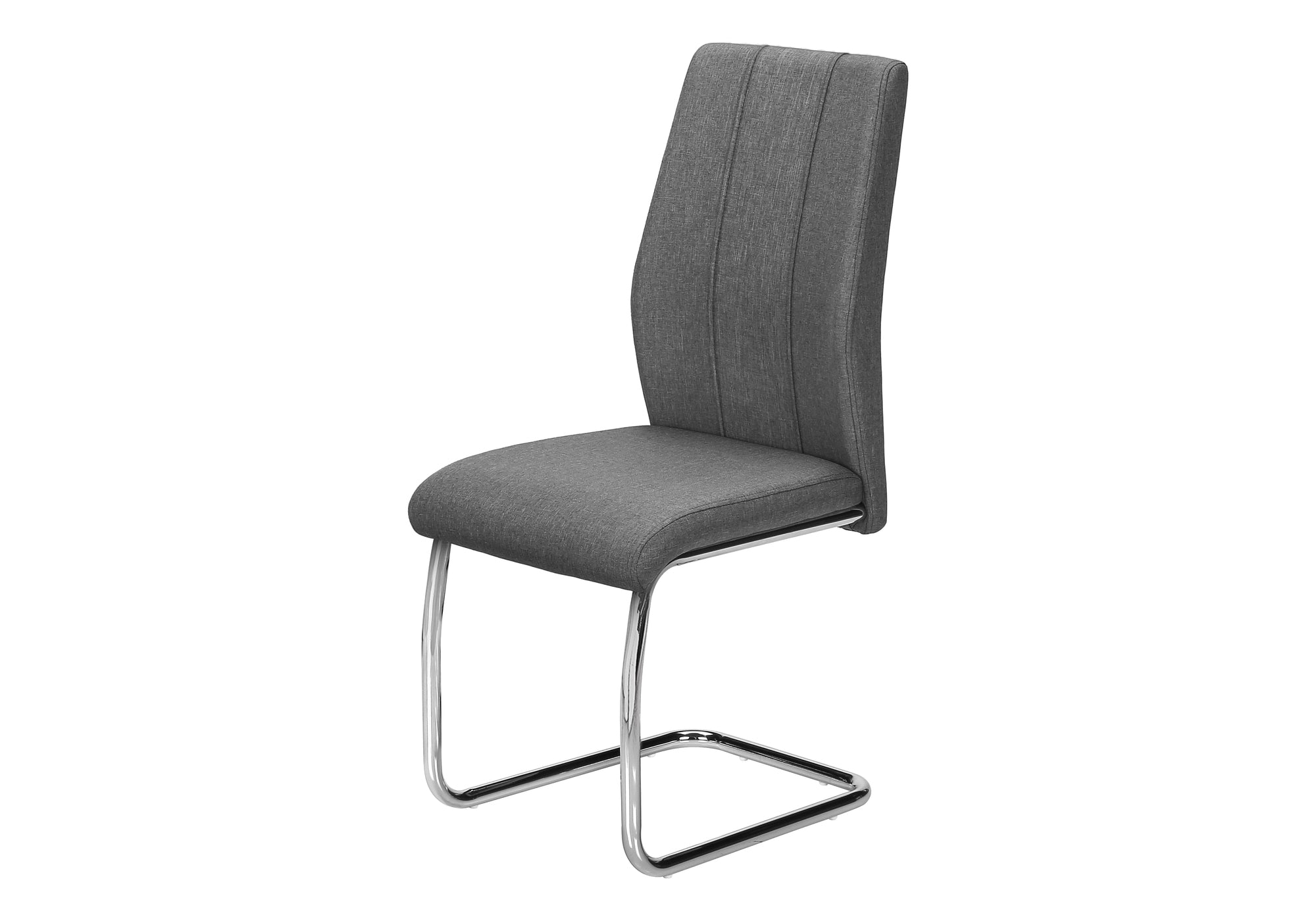 DINING CHAIR - 2PCS / 39"H / GREY FABRIC / CHROME # I 1061