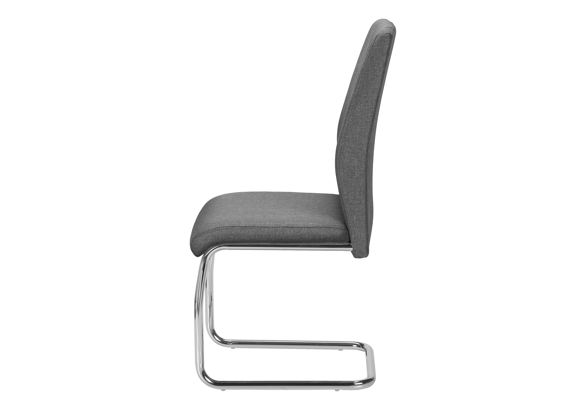 DINING CHAIR - 2PCS / 39"H / GREY FABRIC / CHROME # I 1061