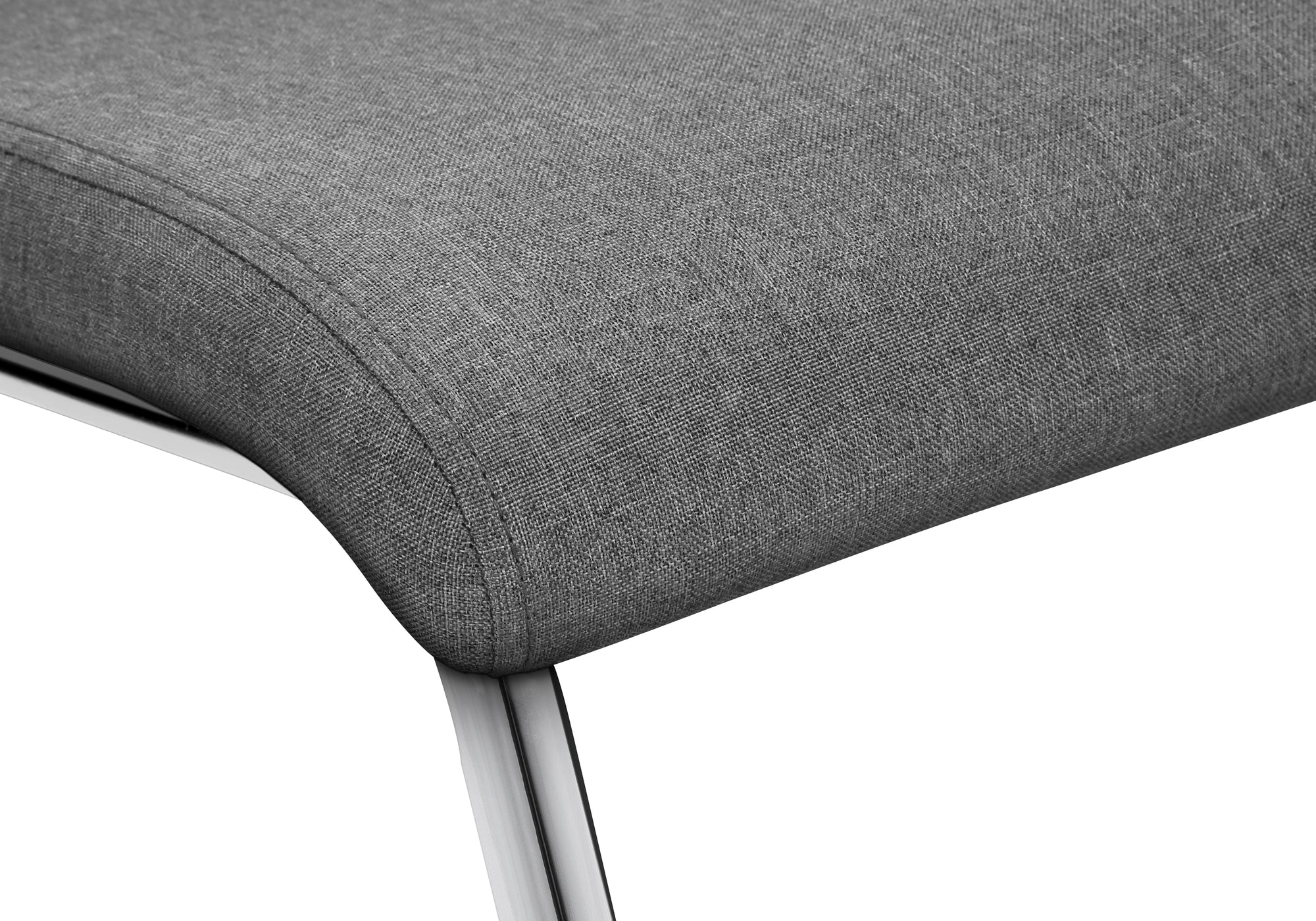 DINING CHAIR - 2PCS / 39"H / GREY FABRIC / CHROME # I 1061