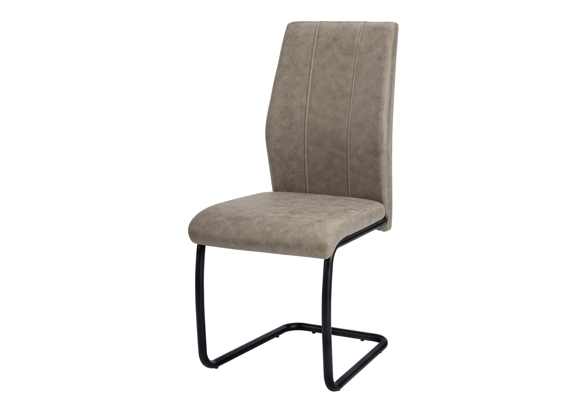 DINING CHAIR - 2PCS / 39"H / TAUPE FABRIC / BLACK METAL # I 1114