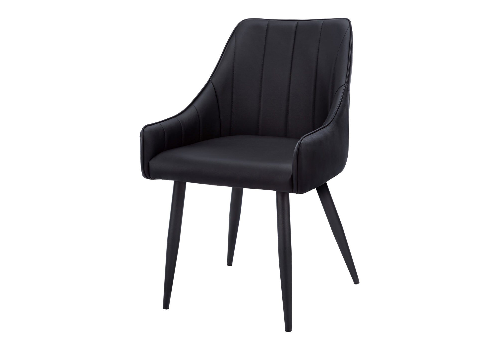 CHAISE DE SALLE À MANGER - 2PCS / 33"H / SIMILI-CUIR NOIR / NOIR # I 1187