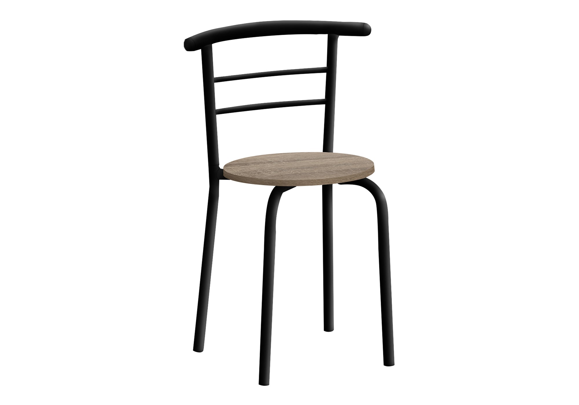 DINING SET - 3PCS SET / DARK TAUPE TOP / BLACK METAL # I 1206