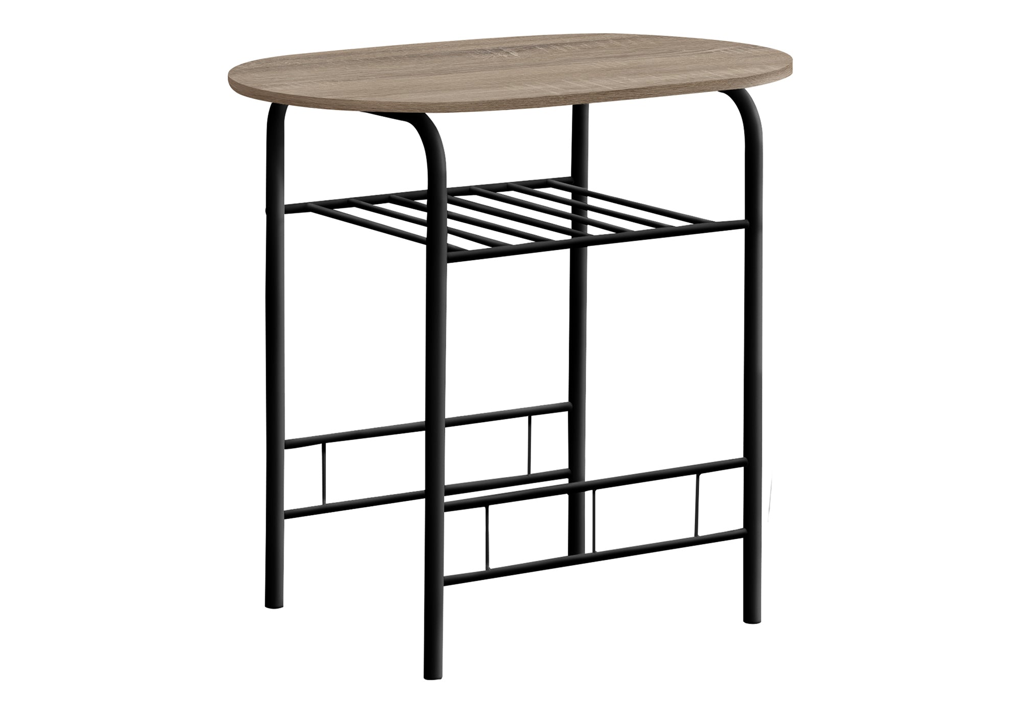 DINING SET - 3PCS SET / DARK TAUPE TOP / BLACK METAL # I 1206