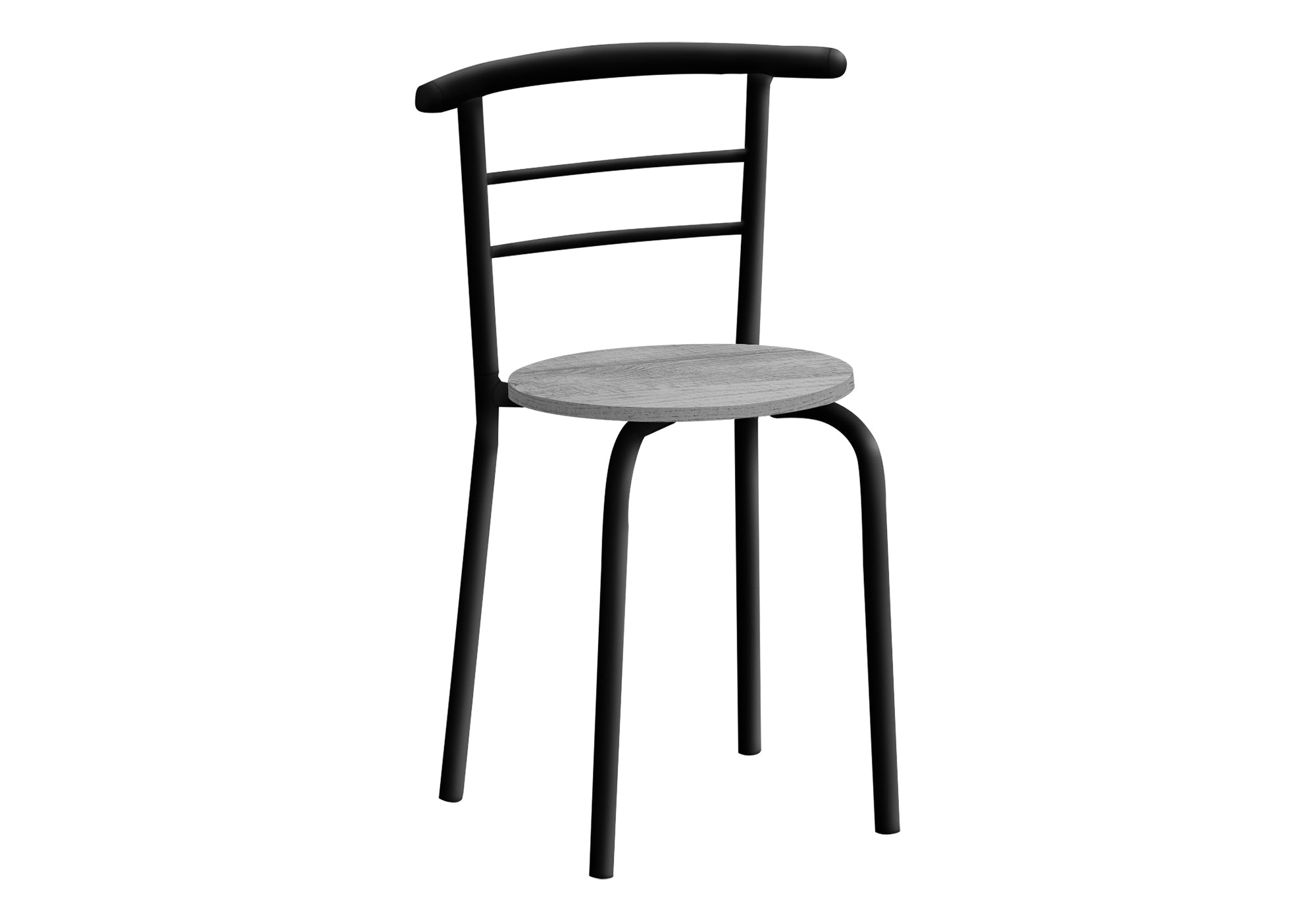 DINING SET - 3PCS SET / GREY TOP / BLACK METAL # I 1207