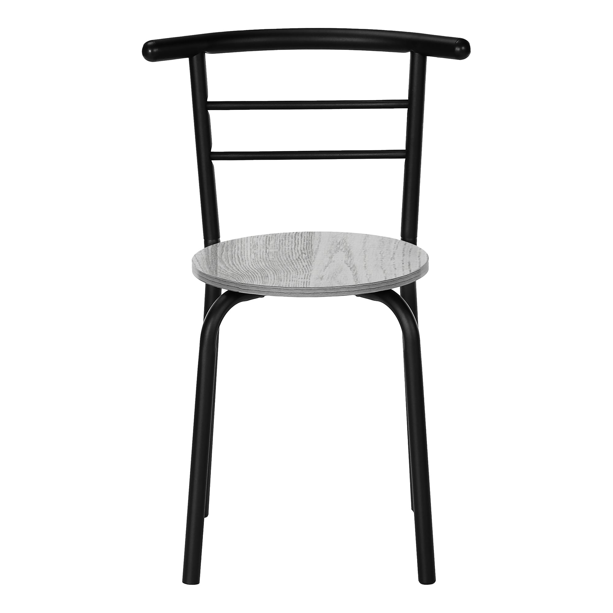 DINING SET - 3PCS SET / GREY TOP / BLACK METAL # I 1207