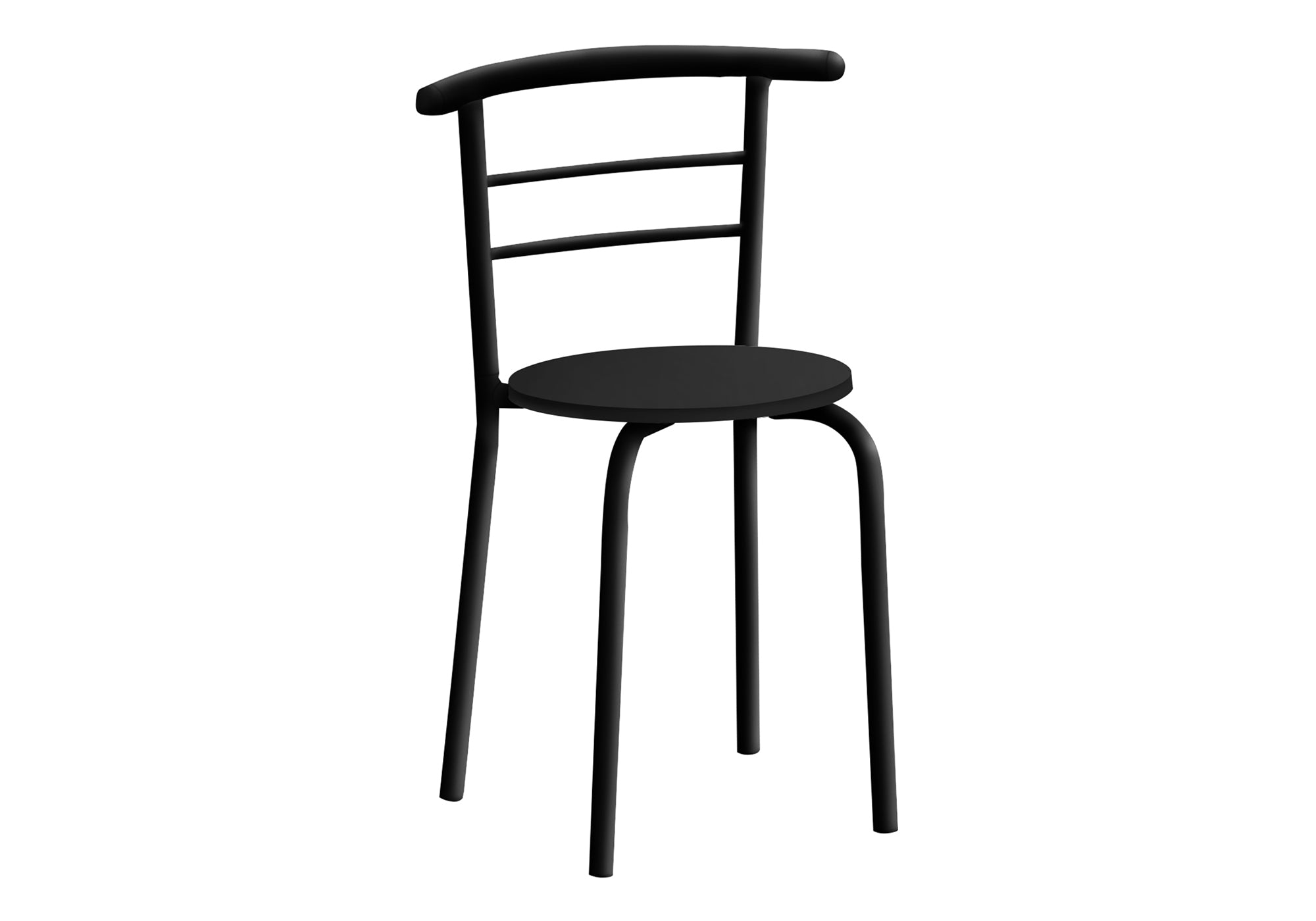 DINING SET - 3PCS SET / BLACK TOP / BLACK METAL # I 1208