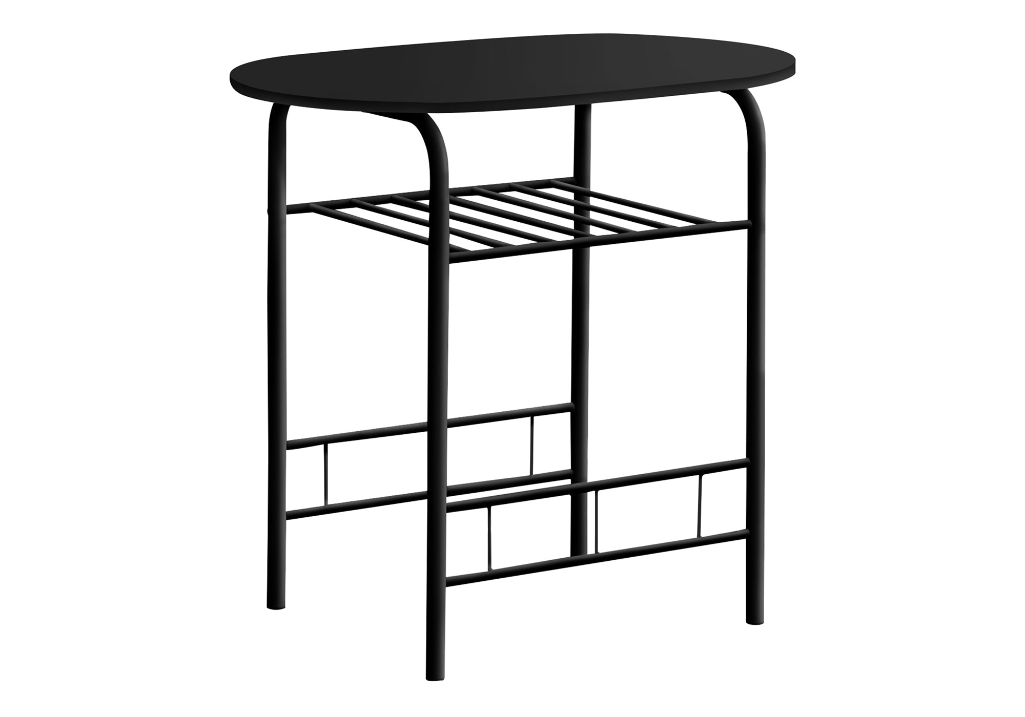 DINING SET - 3PCS SET / BLACK TOP / BLACK METAL # I 1208