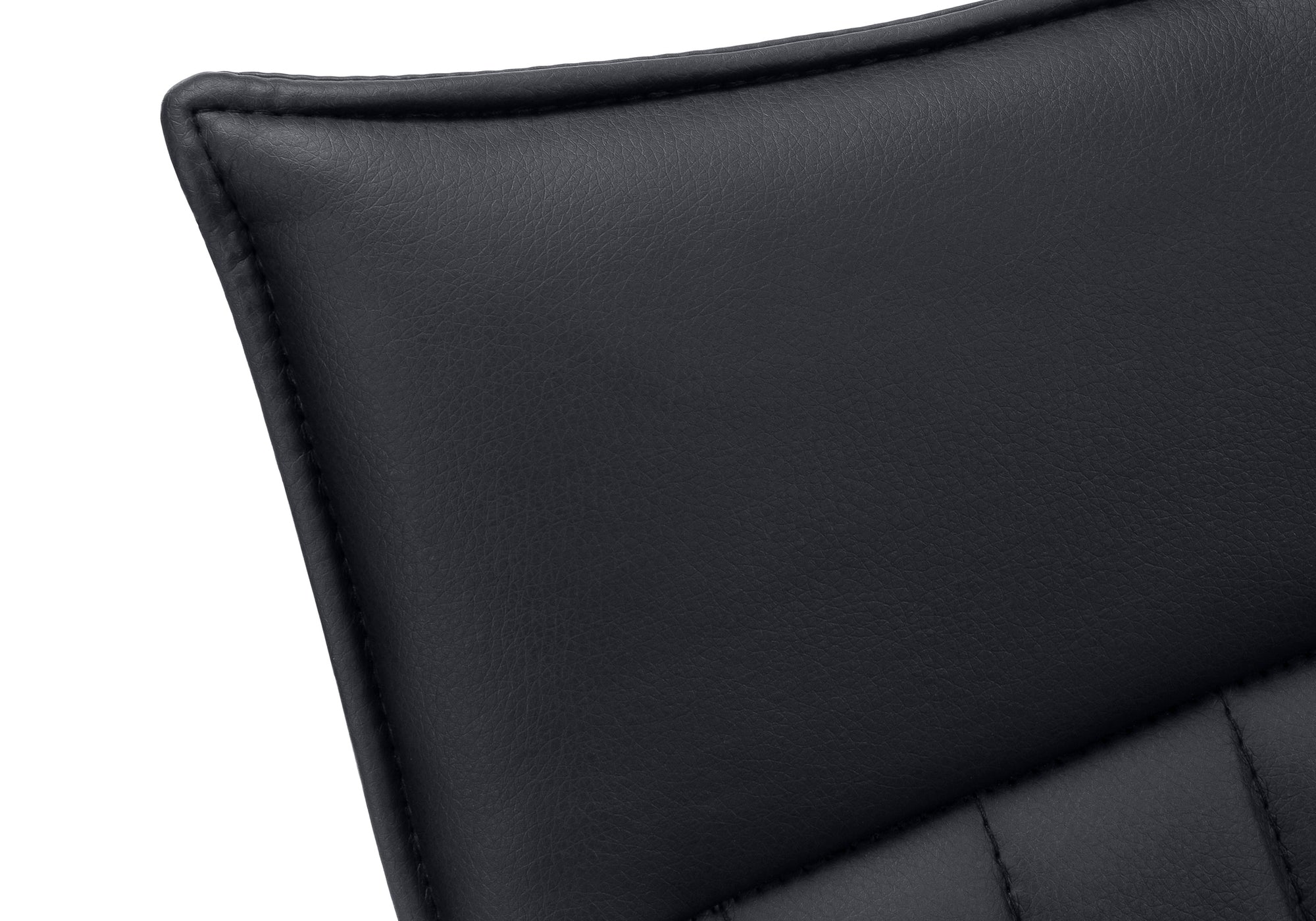 DINING CHAIR - 2PCS / 36"H / BLACK LEATHER-LOOK / CHROME # I 1213