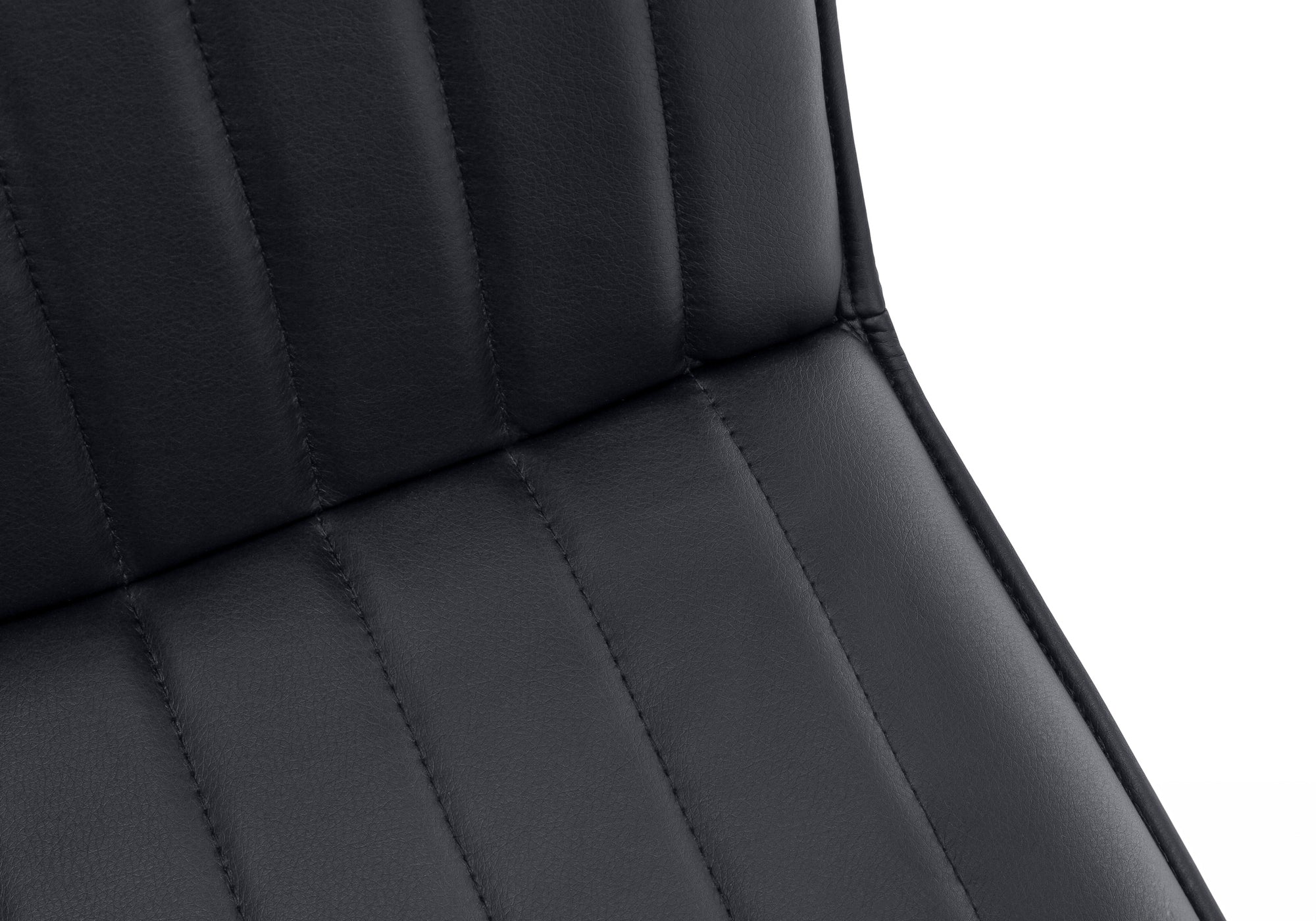 DINING CHAIR - 2PCS / 36"H / BLACK LEATHER-LOOK / CHROME # I 1213