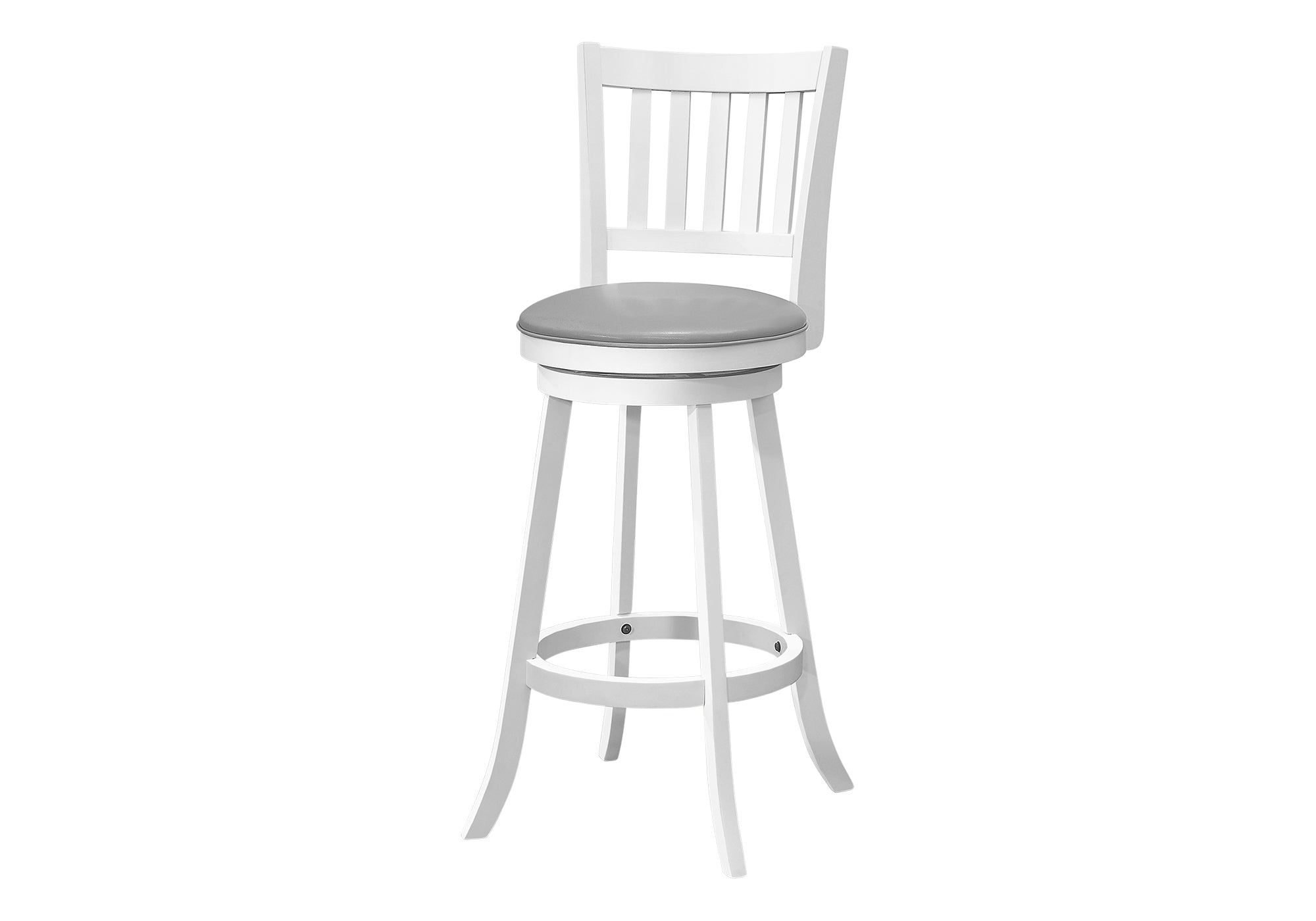 BARSTOOL - 2PCS / 44"H / WHITE / SWIVEL BAR HEIGHT # I 1238