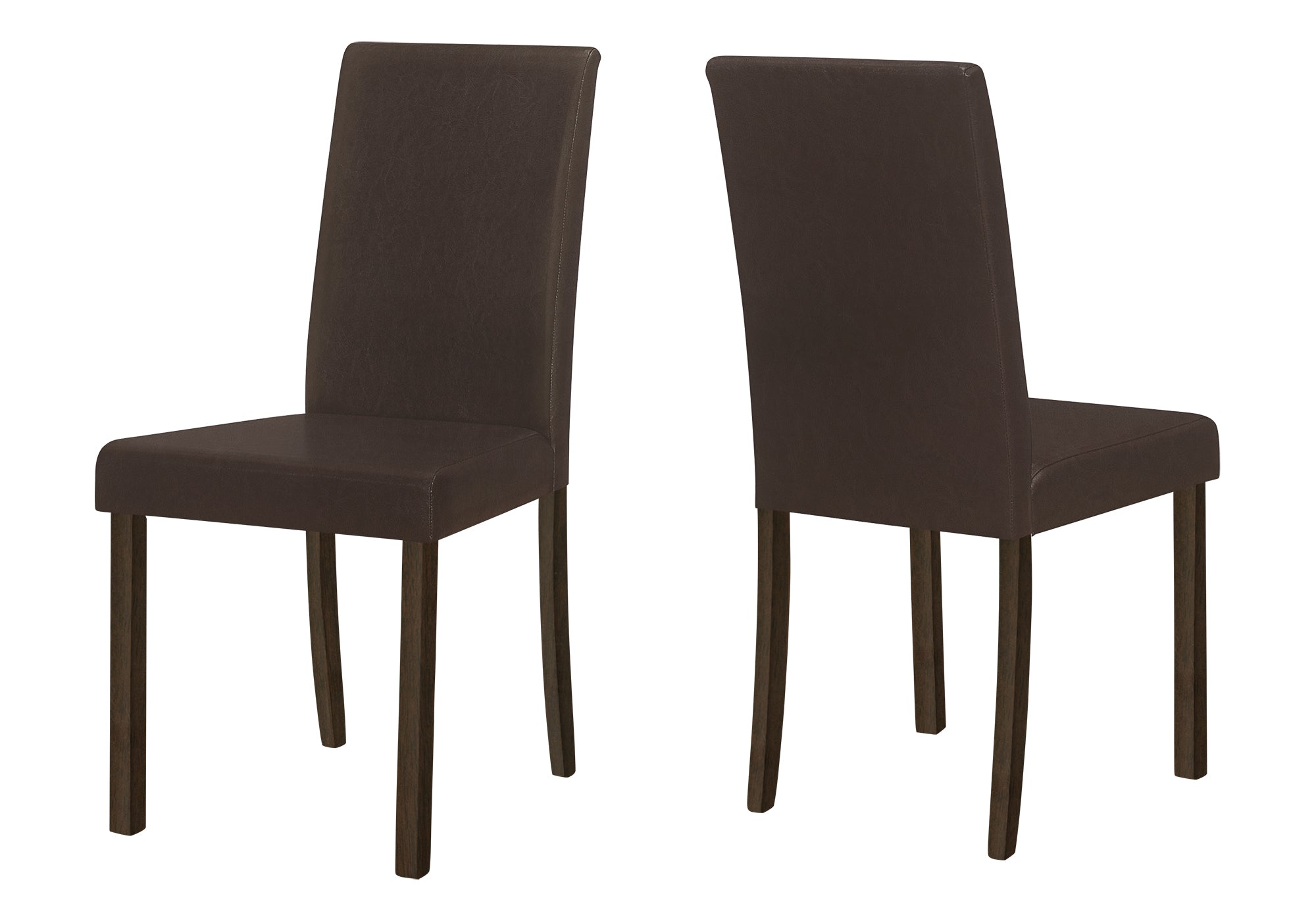 DINING CHAIR - 2PCS / 36"H ESPRESSO / DARK BROWN PU # I 1303