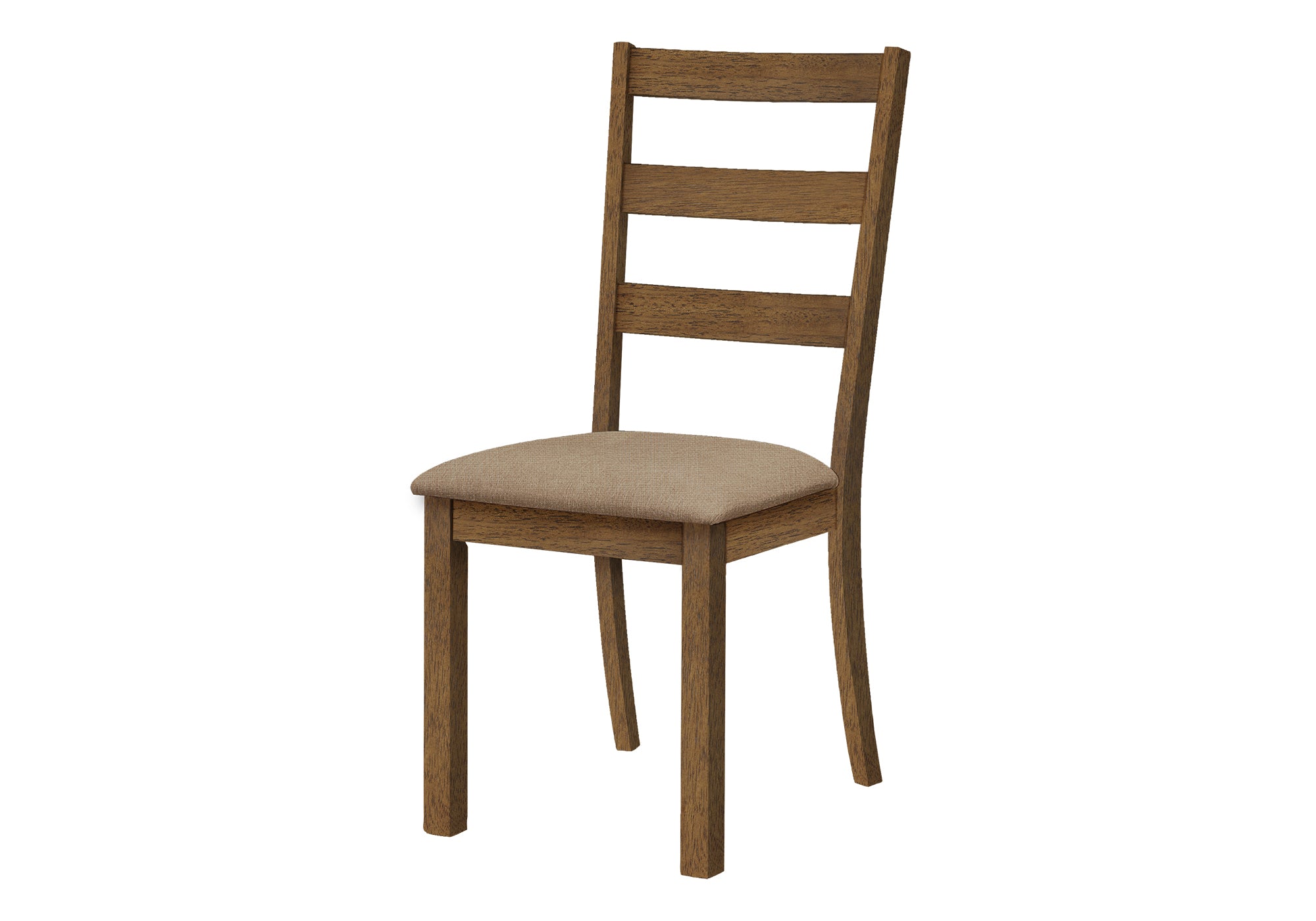 DINING CHAIR - 2PCS / 40"H BROWN WALNUT / BEIGE FABRIC # I 1313