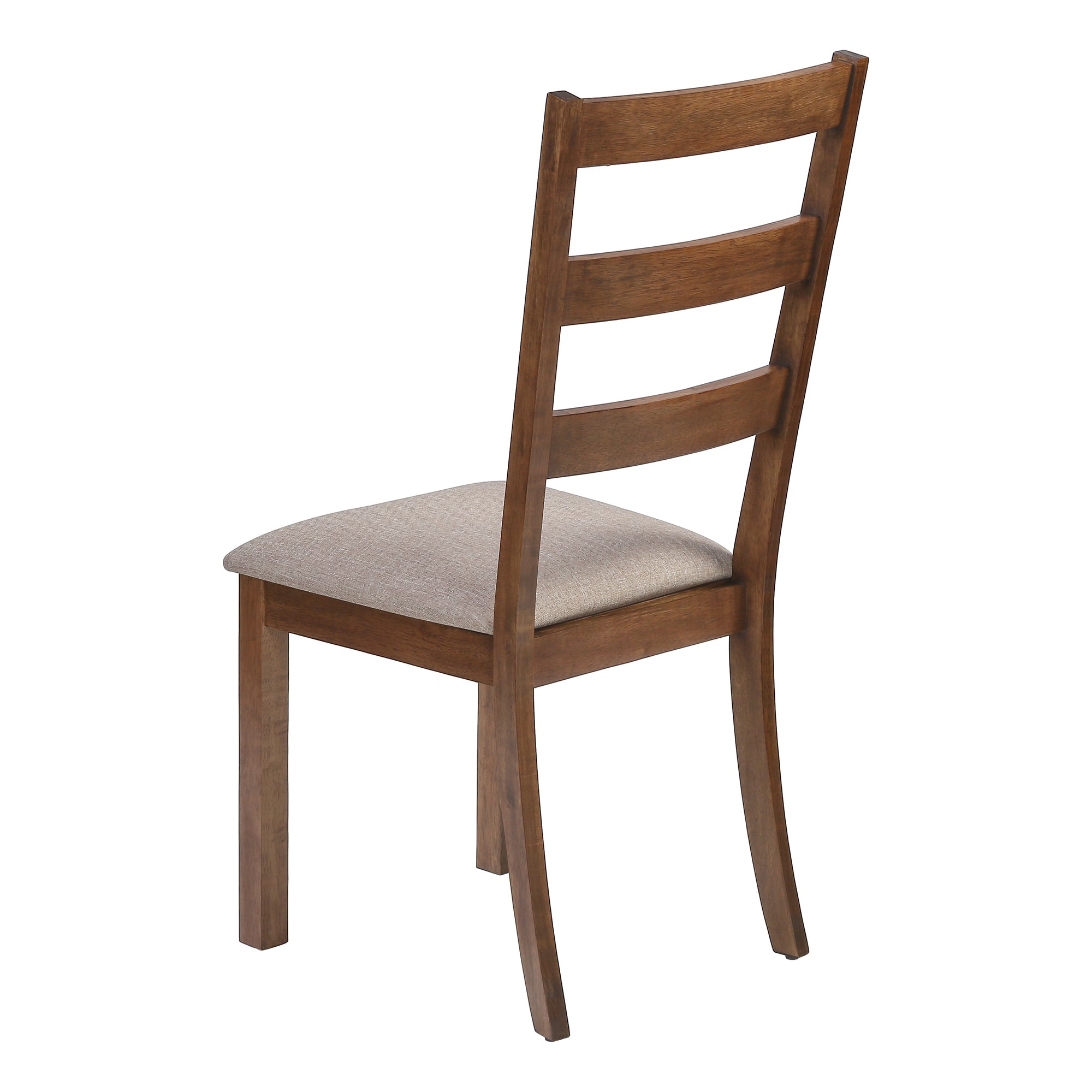 DINING CHAIR - 2PCS / 40"H BROWN WALNUT / BEIGE FABRIC # I 1313
