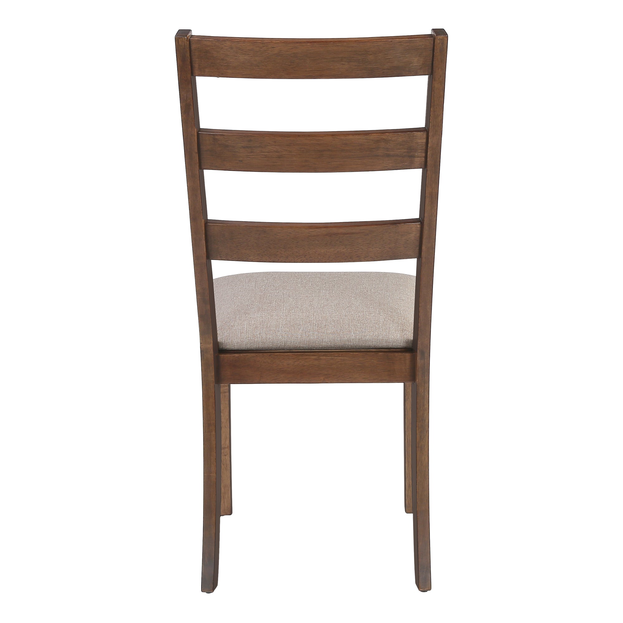DINING CHAIR - 2PCS / 40"H BROWN WALNUT / BEIGE FABRIC # I 1313