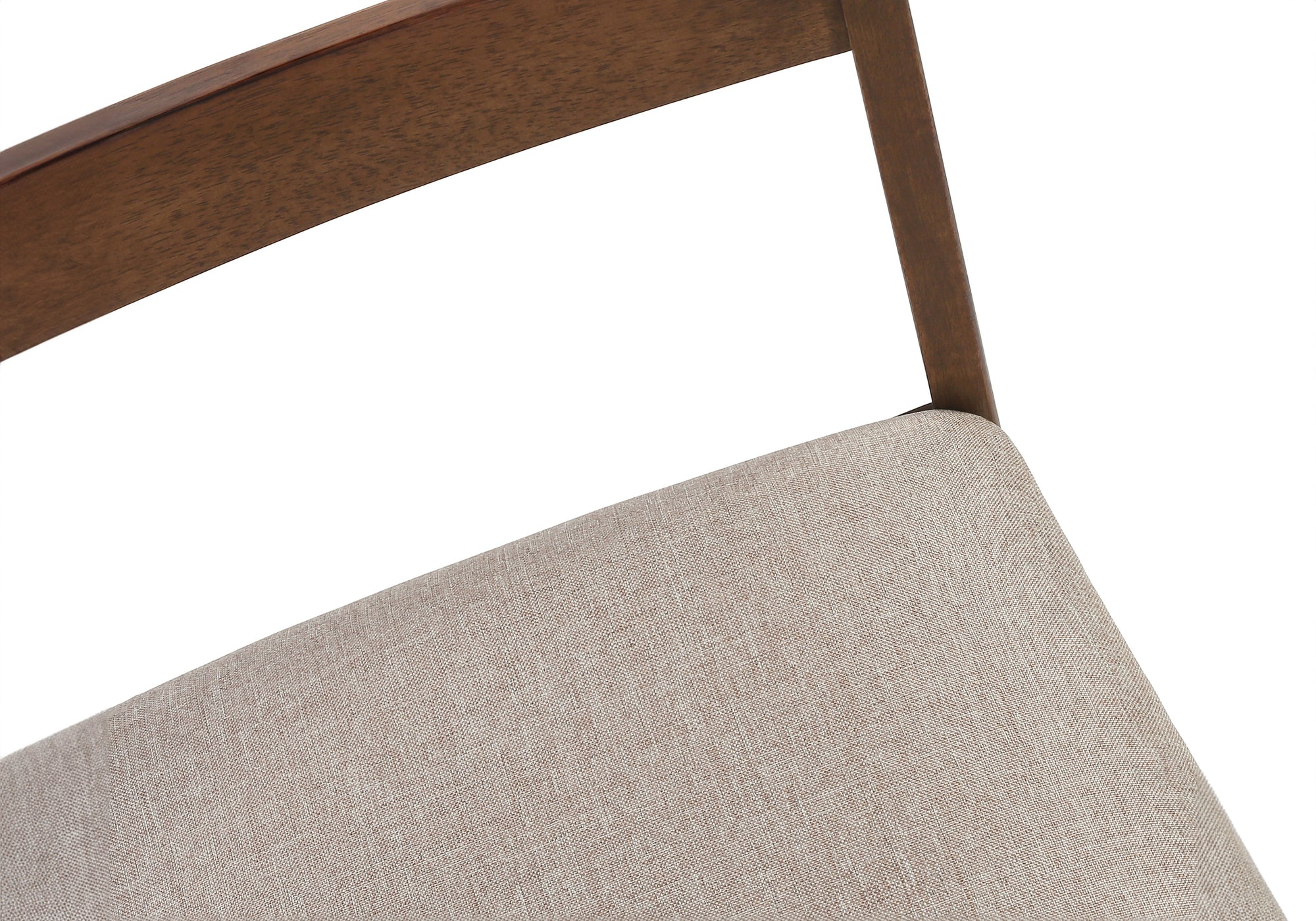 DINING CHAIR - 2PCS / 40"H BROWN WALNUT / BEIGE FABRIC # I 1313