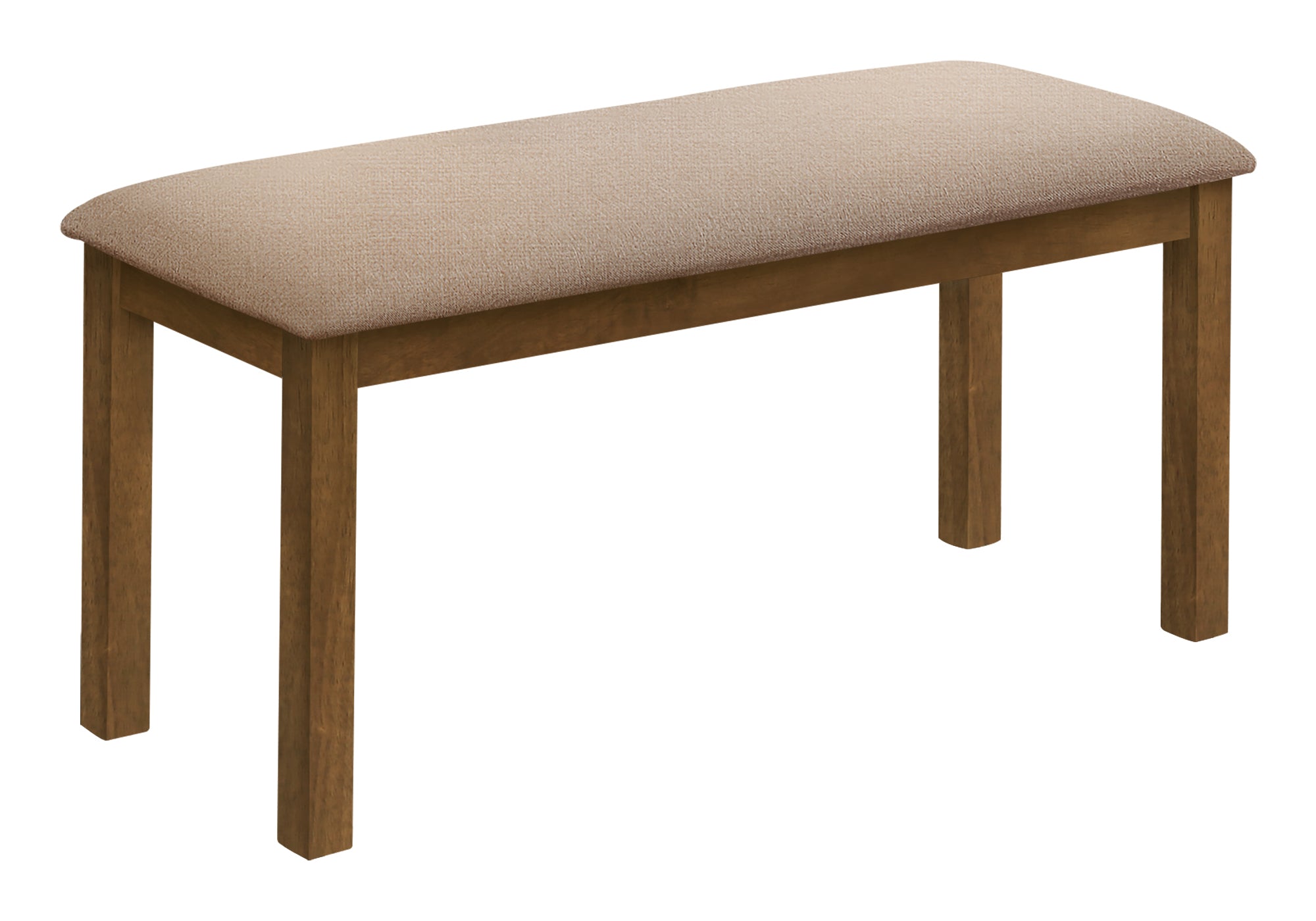 BENCH - 42"L / BROWN WALNUT / BEIGE FABRIC # I 1317