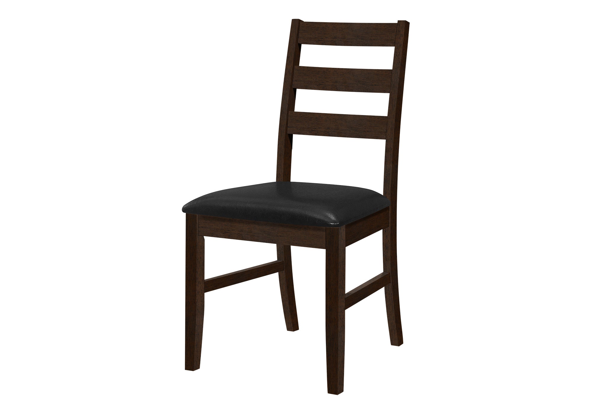 DINING CHAIR - 2PCS / 37"H ESPRESSO / BLACK PU SEAT # I 1332