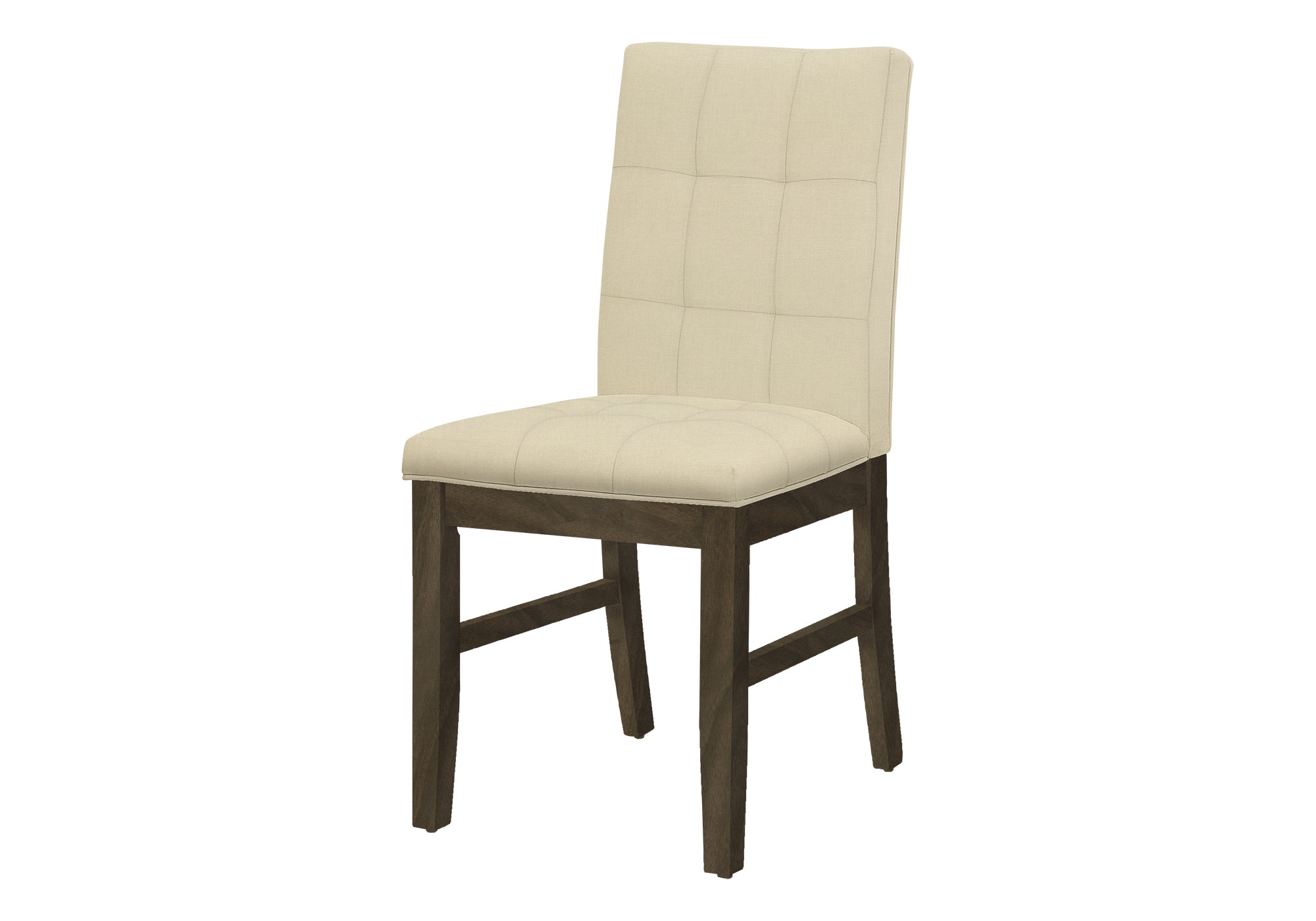 DINING CHAIR - 2PCS / 37"H GREY / CREAM FABRIC SEAT # I 1376