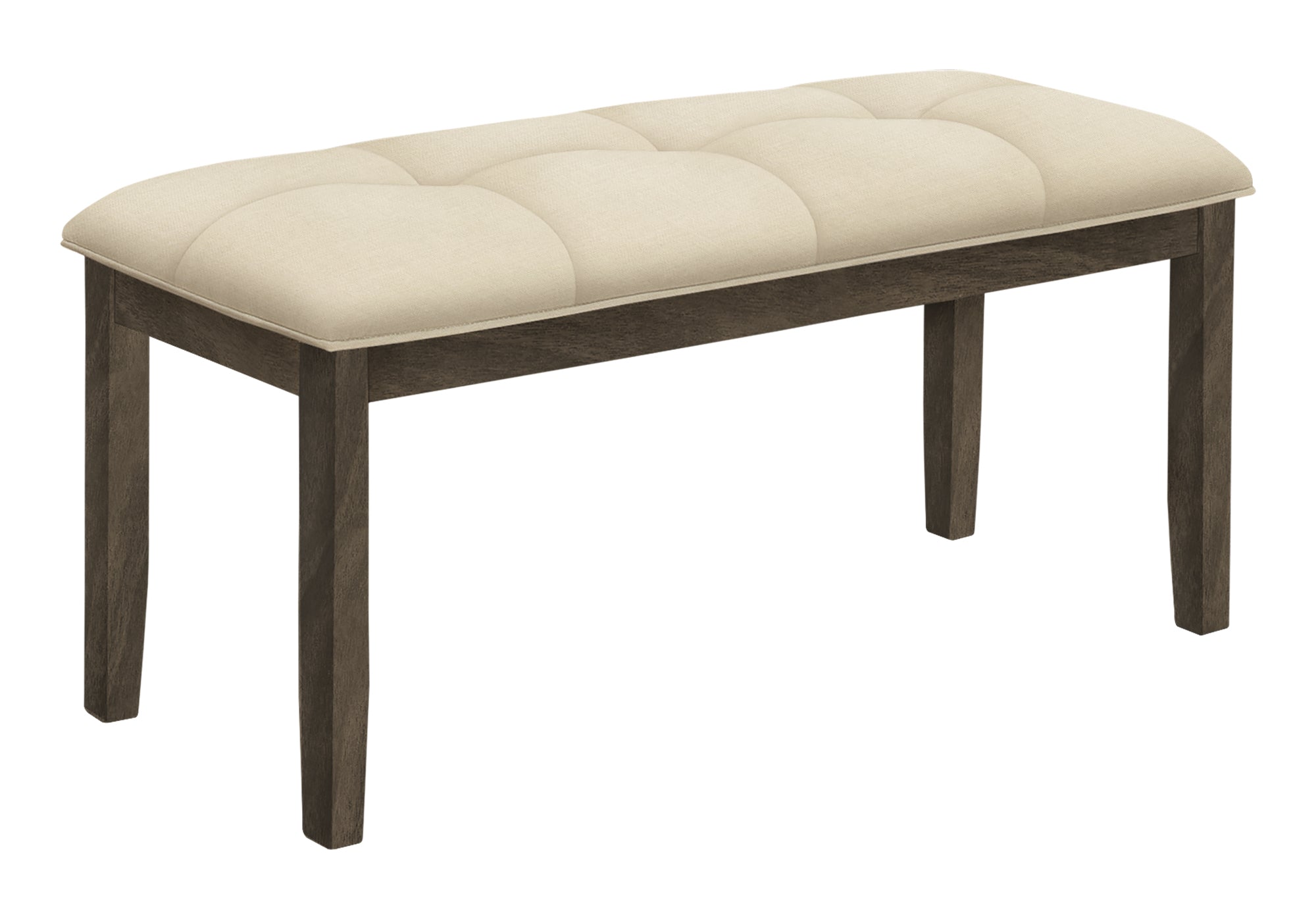 BENCH - 44"L / GREY / CREAM FABRIC SEAT # I 1377