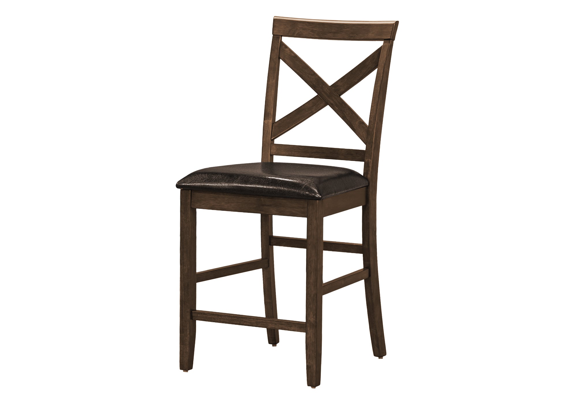 DINING CHAIR - 2PCS / 42"H DARK WALNUT COUNTER HEIGHT # I 1388