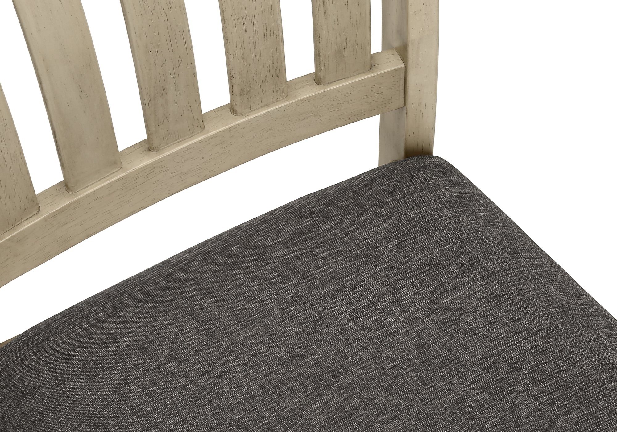 DINING CHAIR - 2PCS / 39"H ANTIQUE GREY / GREY FABRIC # I 1392