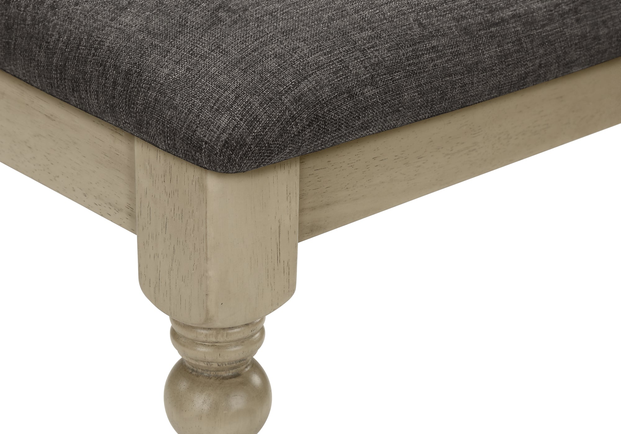 DINING CHAIR - 2PCS / 39"H ANTIQUE GREY / GREY FABRIC # I 1392