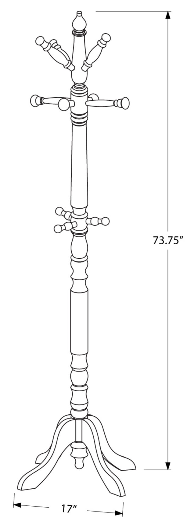 PORTE-MANTEAUX – 185 cm H / BOIS BLANC ANTIQUE STYLE TRADITIONNEL N° I 2013
