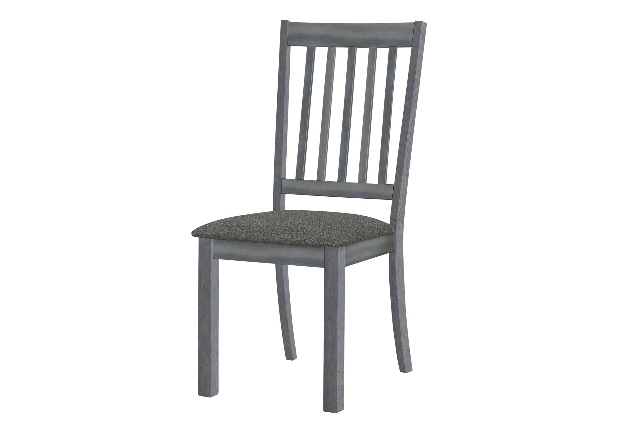 DINING CHAIR - 2PCS / 40"H WASHED GREY / DARK GREY FABRIC # I 1434