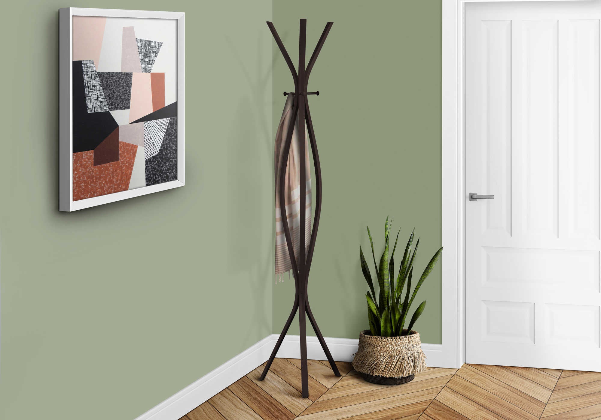 COAT RACK - 72"H / ESPRESSO METAL CONTEMPORARY STYLE # I 2016