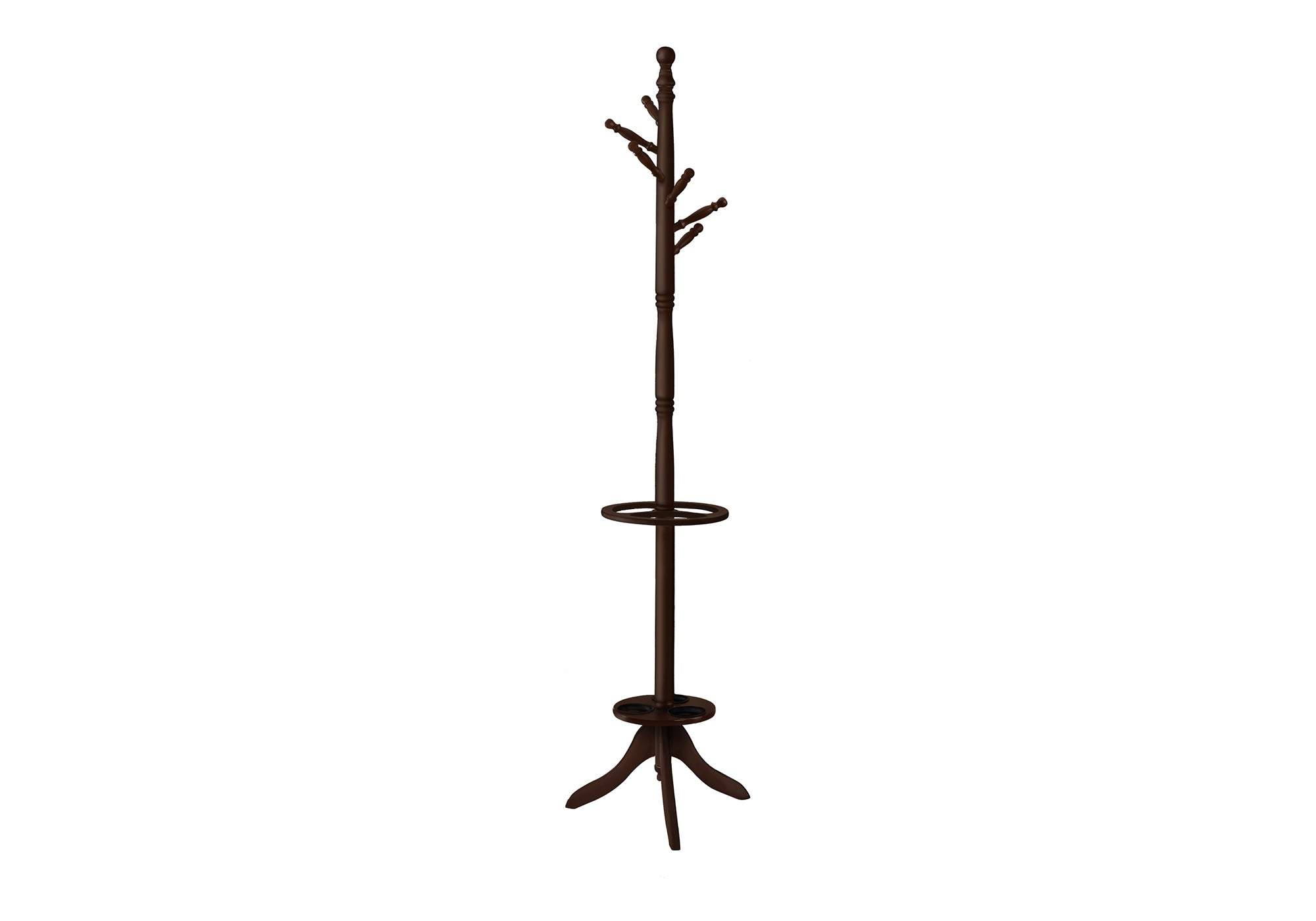 COAT RACK - 71"H / DARK CHERRY WITH AN UMBRELLA HOLDER # I 2005