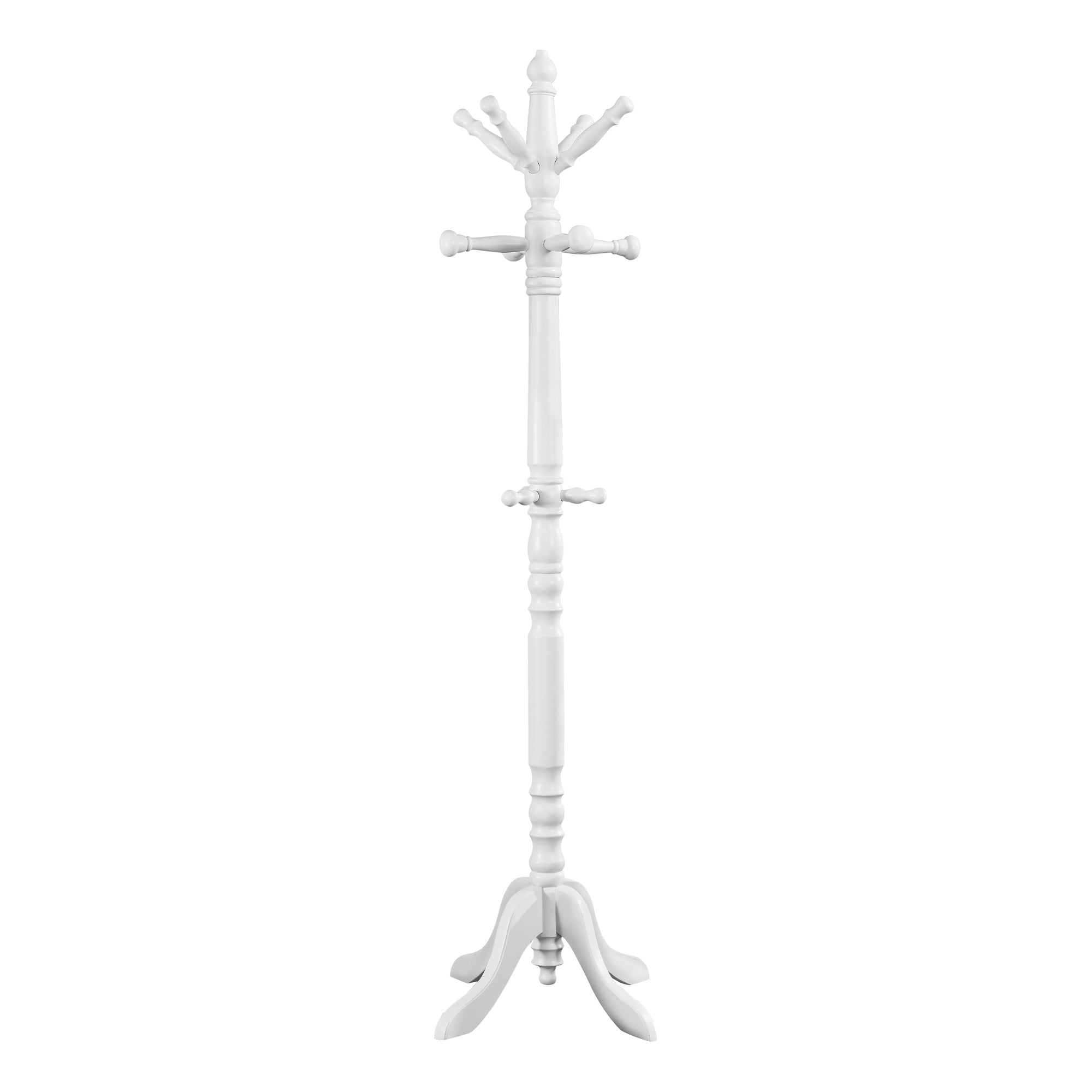 COAT RACK – 73"H / ANTIQUE WHITE WOOD TRADITIONAL STYLE # I 2013